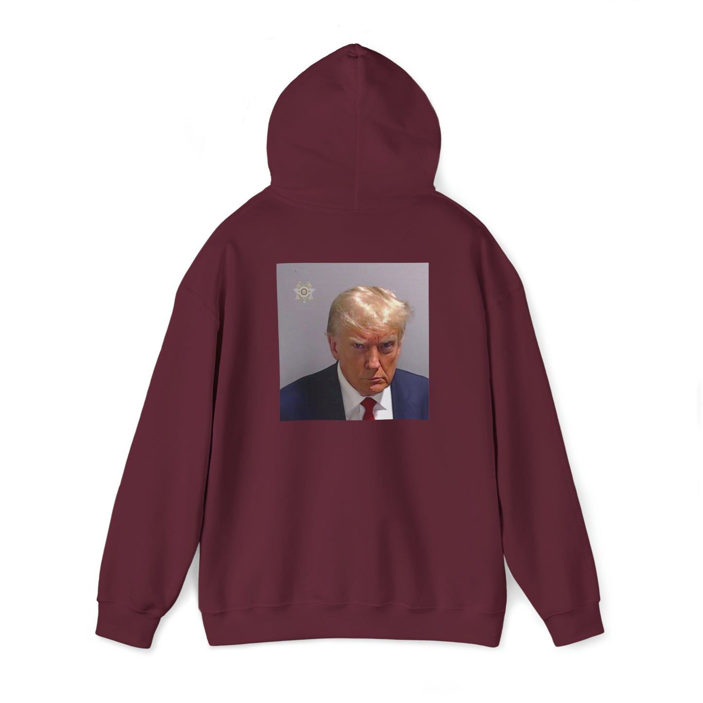 President Trump Mug Shot Back Print Hoodie Sweatshirt