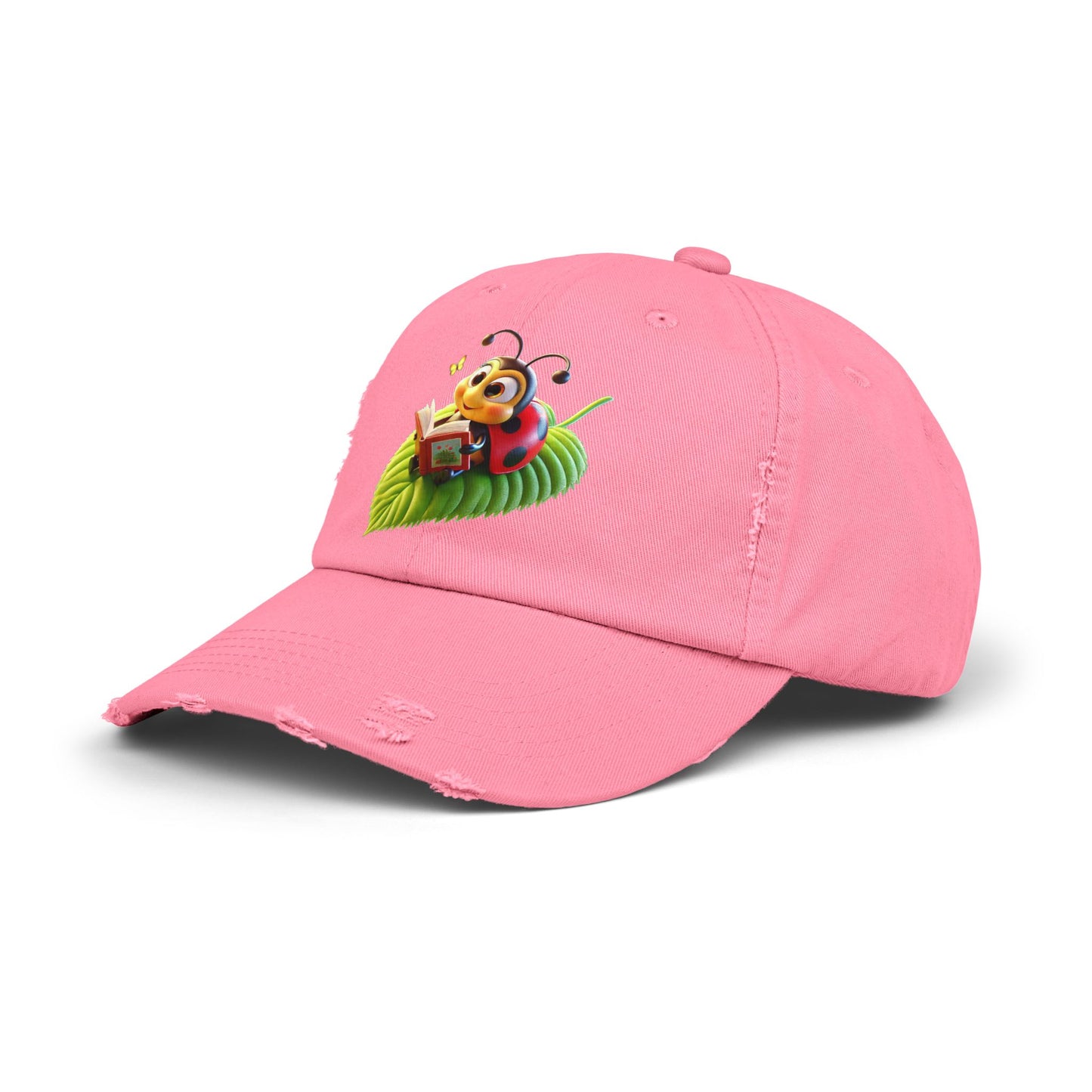 The Ladybug Reading Her Book Distressed Cap - Unisex
