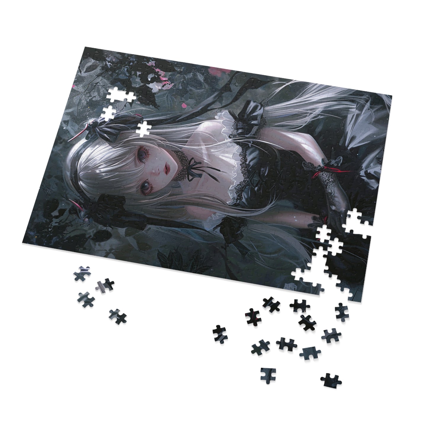 Anime Girl in Mourning Jigsaw Puzzle (30, 110, 252, 500,1000-Piece)