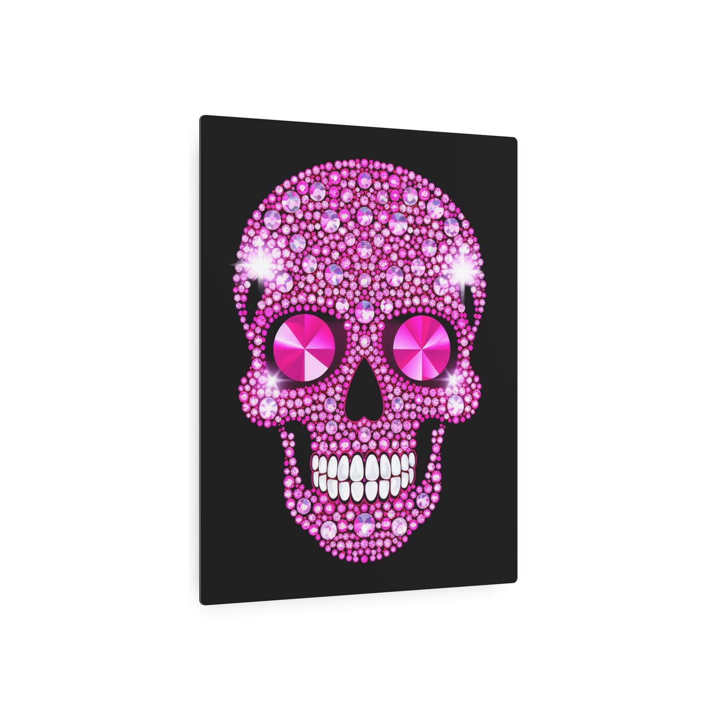 Pink Skull Metal Art Sign
