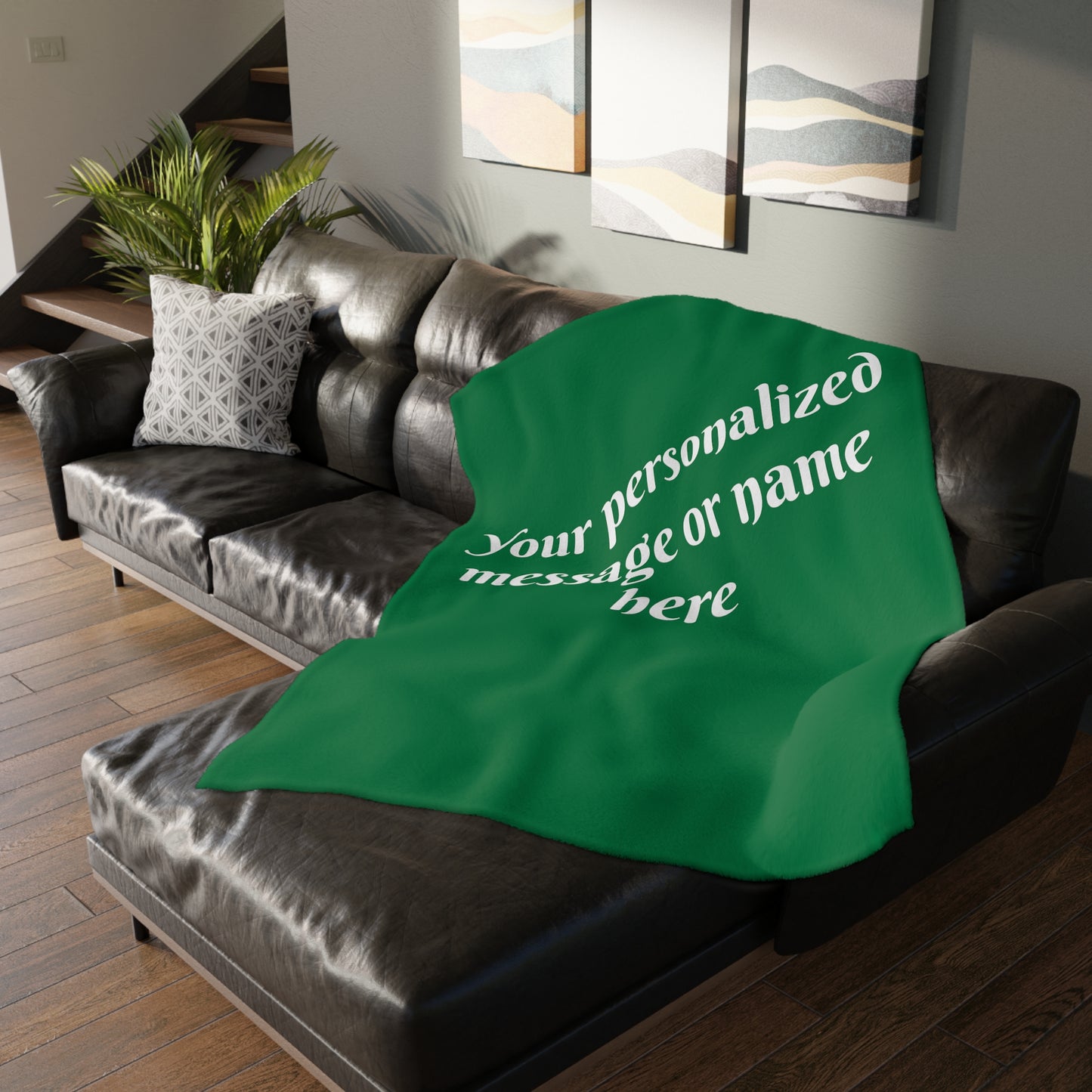 Velveteen Animals Personalized Back Minky Blanket (Two-sided print)