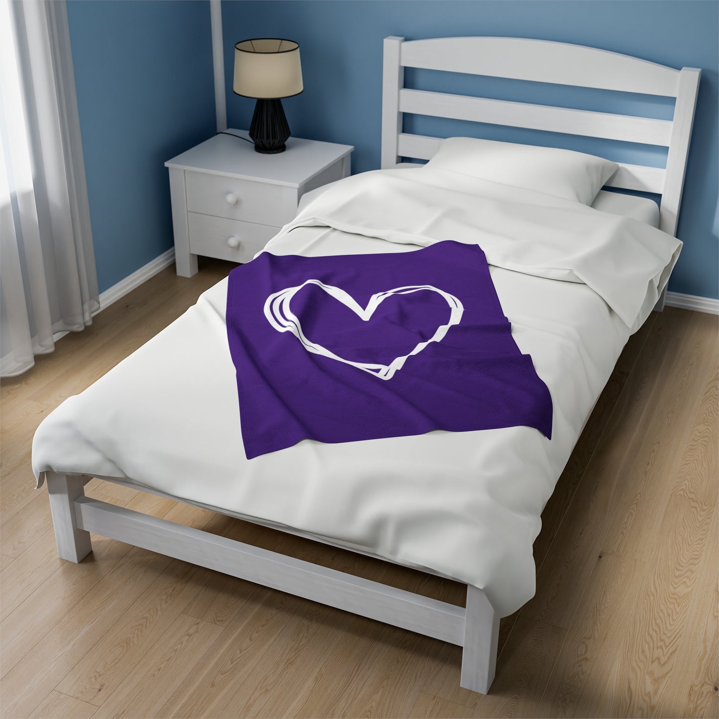Hand-drawn Heart Velveteen Plush Blanket
