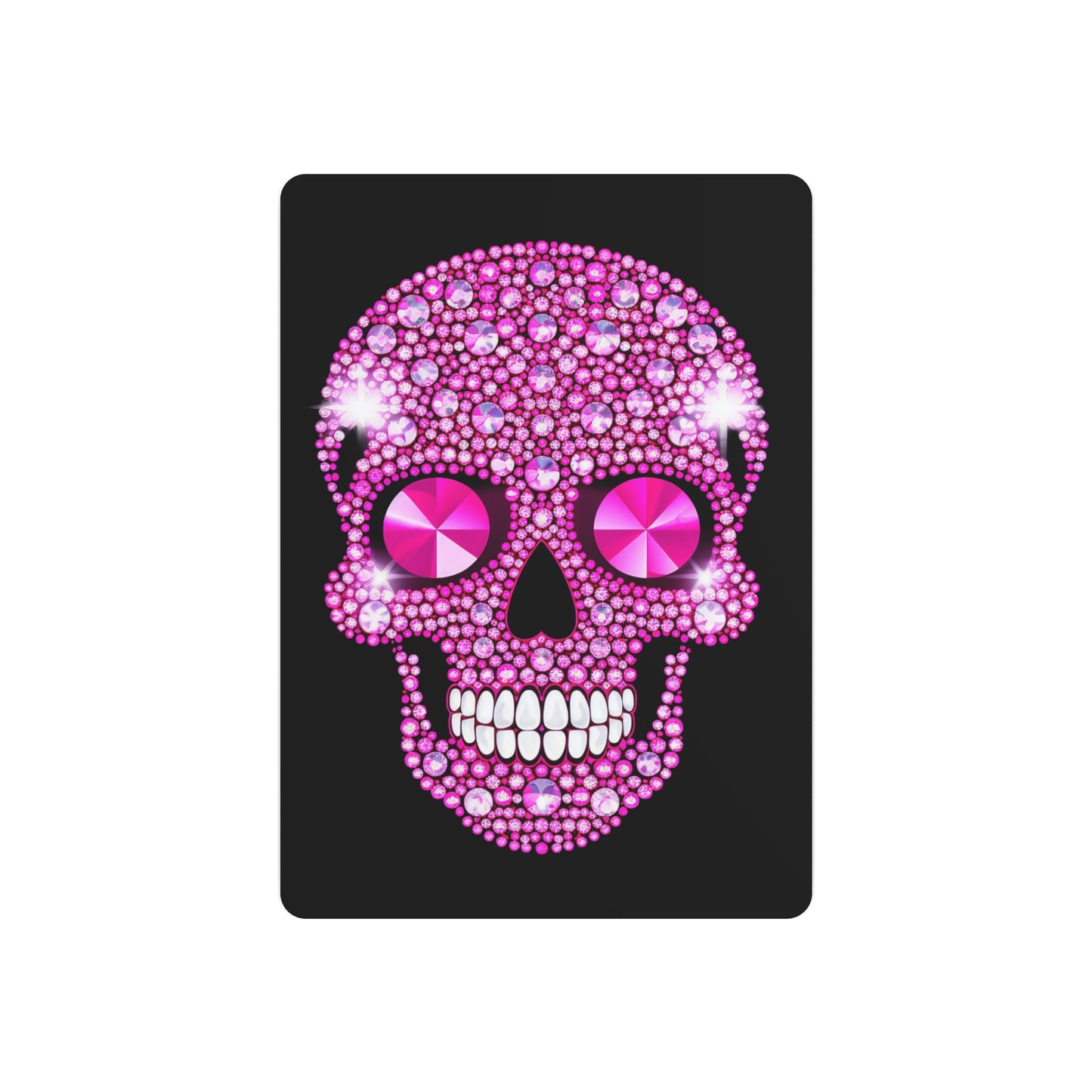 Pink Skull Metal Art Sign