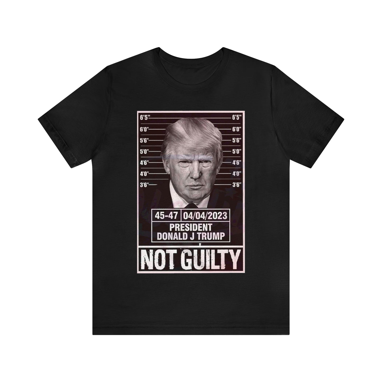 Trump Mug Shot Not Guilty Unisex Jersey Short Sleeve Tee