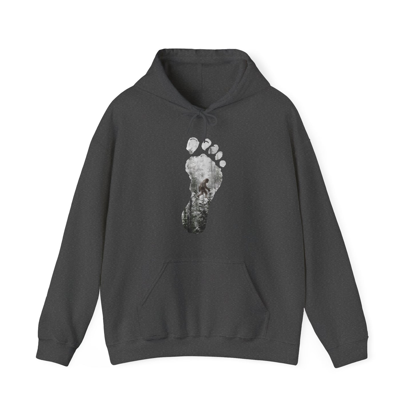 Bigfoot in the Forest Foot Print Unisex Heavy Blend™ Hooded Sweatshirt