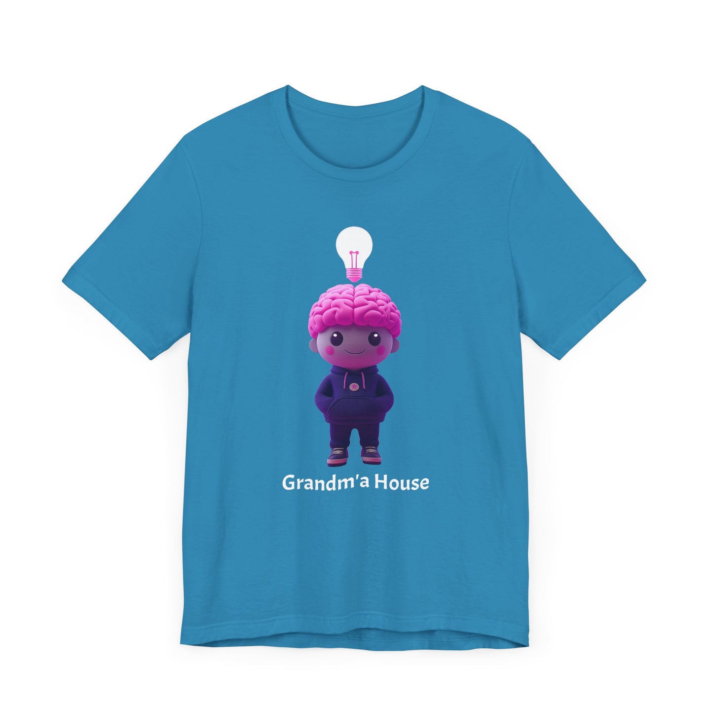 Grandma's House Brain with Light Bulb Design - Unisex Jersey Tee