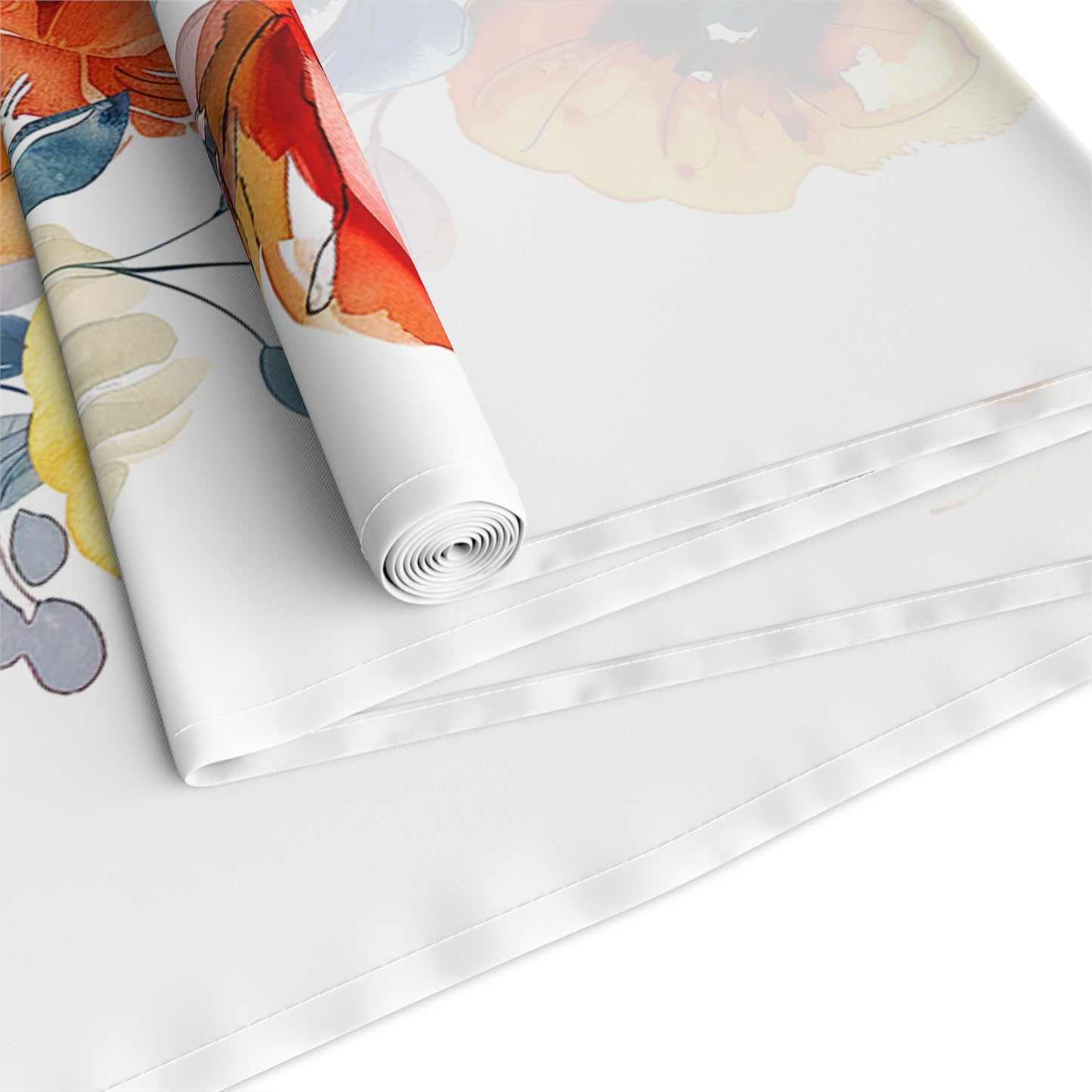 Beautiful Watercolor Flower Clusters Table Runner (Cotton, Poly)
