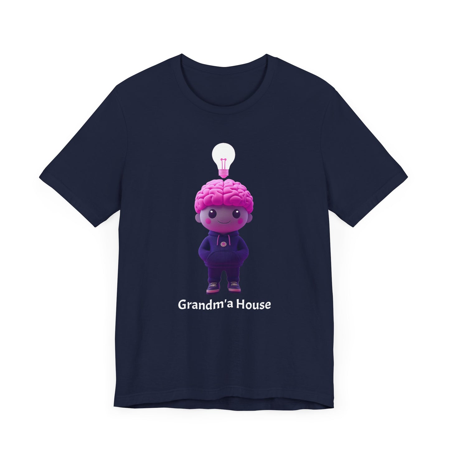 Grandma's House Brain with Light Bulb Design - Unisex Jersey Tee
