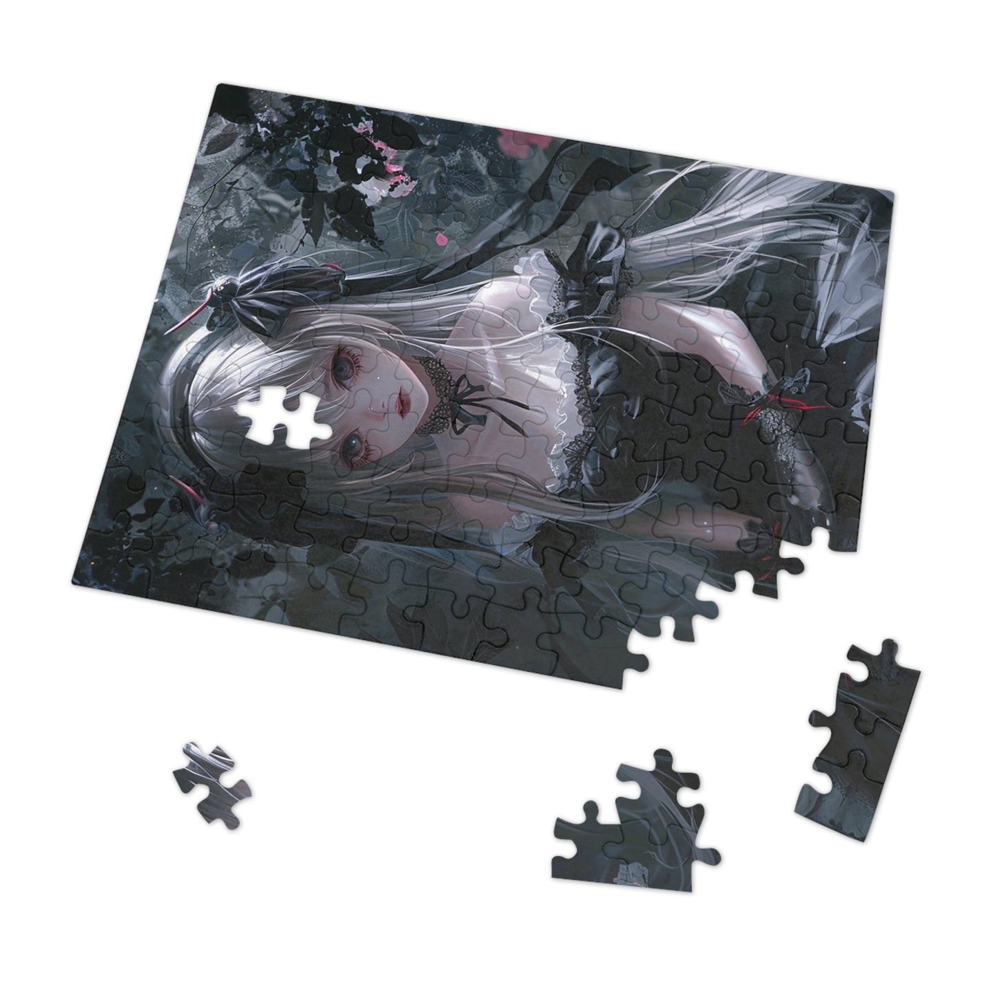 Anime Girl in Mourning Jigsaw Puzzle (30, 110, 252, 500,1000-Piece)