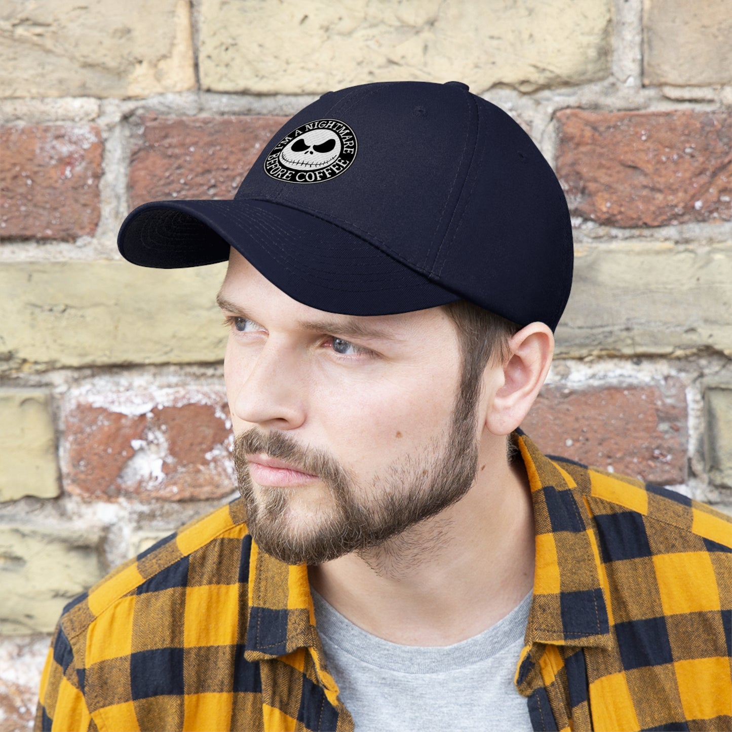 Nightmare Before Coffee Embroidery Unisex Twill Hat