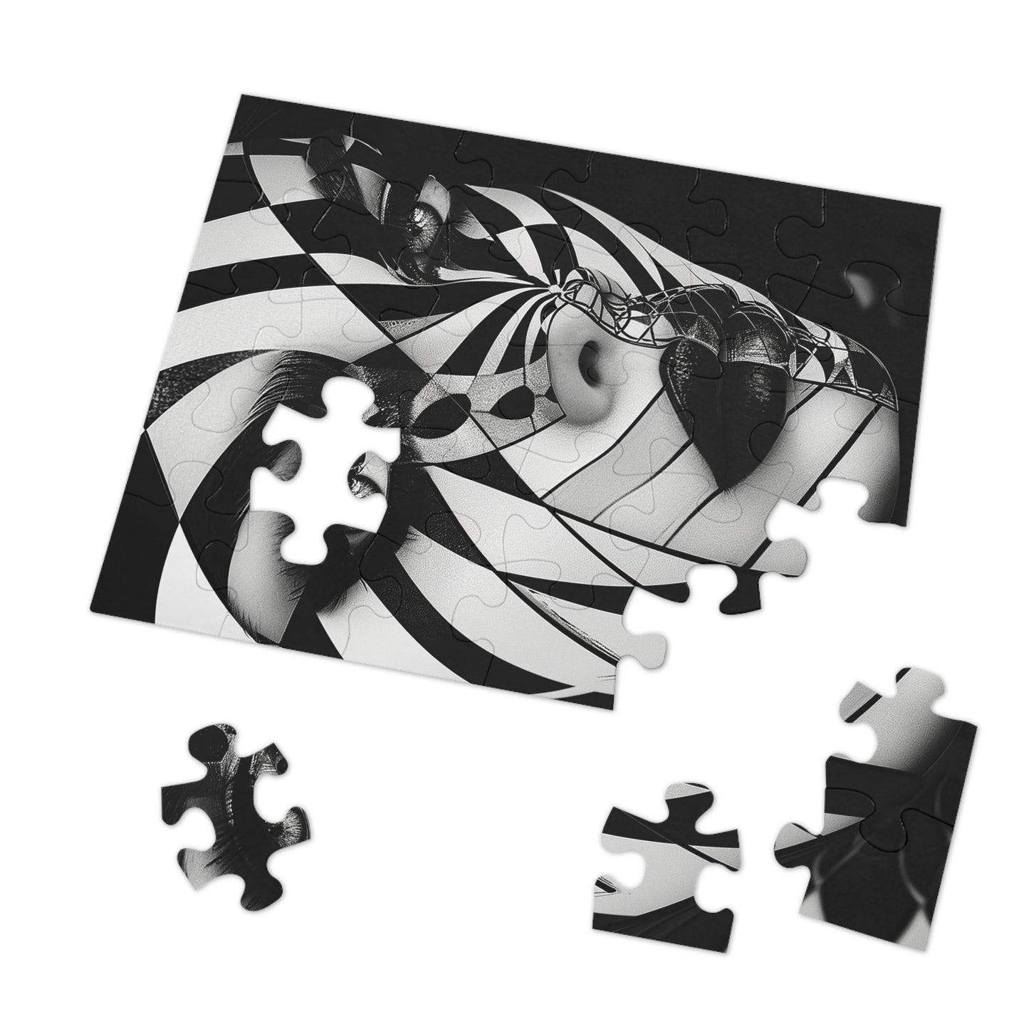 Black and White Painted Lady Jigsaw Puzzle (30, 110, 252, 500,1000-Piece)