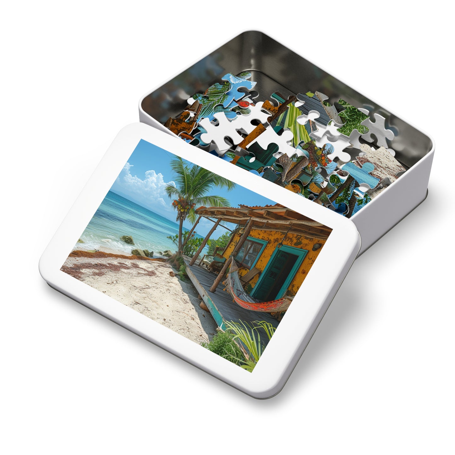 Island Cabin on the Beach Jigsaw Puzzle (30, 110, 252, 500,1000-Piece)
