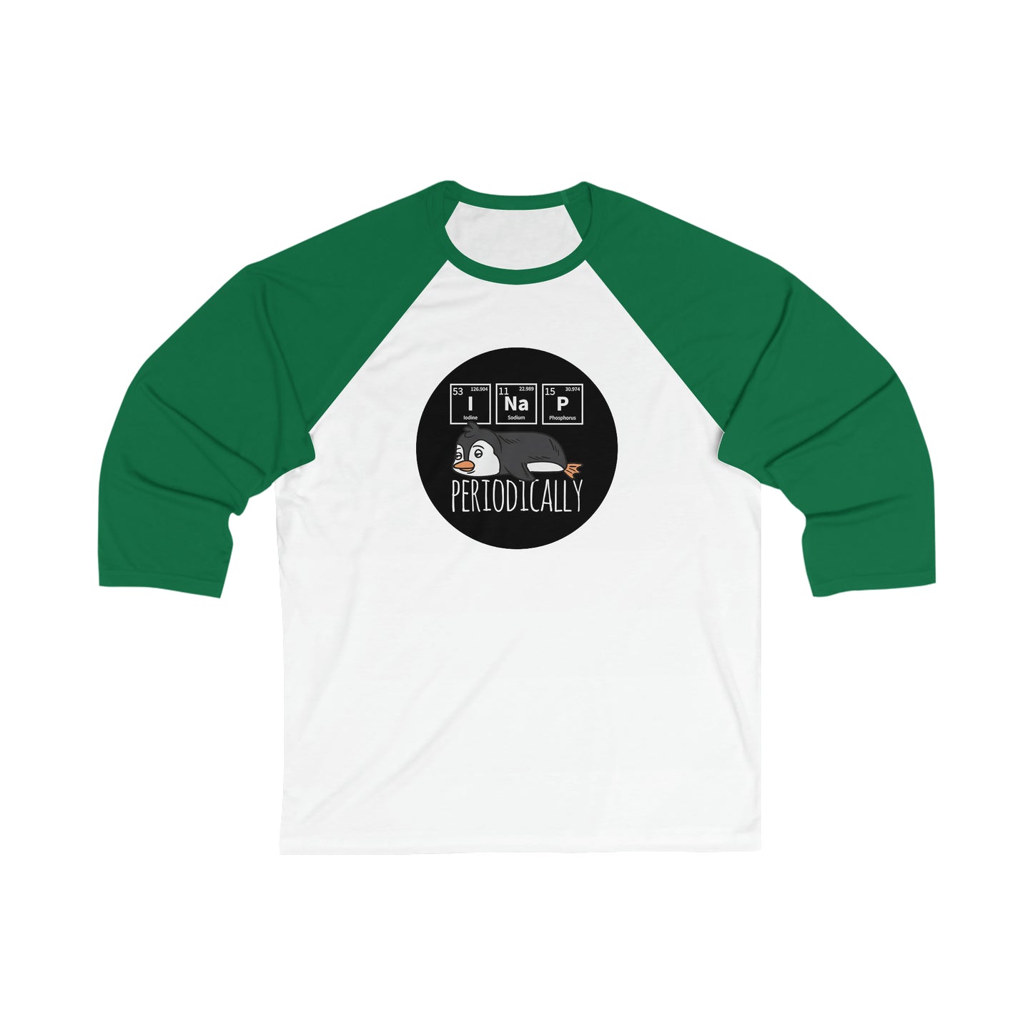 Periodically I NaP Penguin Unisex 3\4 Sleeve Baseball Tee
