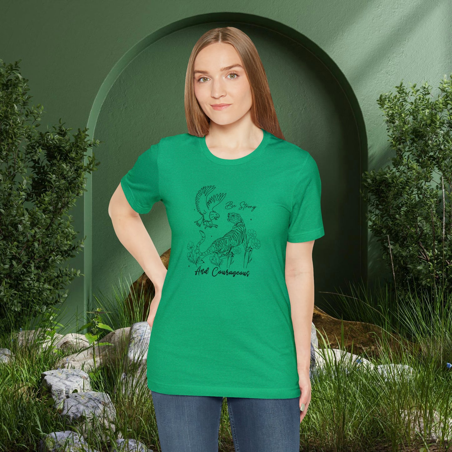 Be Strong and Courageous Unisex Jersey Short Sleeve Tee