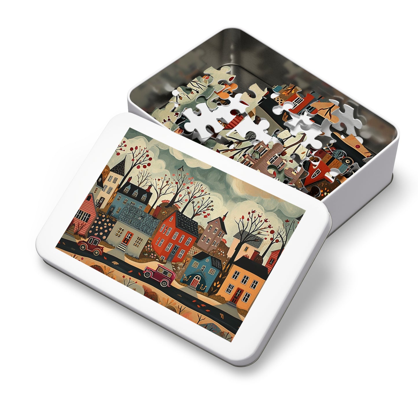 1930s Americana Village Jigsaw Puzzle (30, 110, 252, 500,1000-Piece)