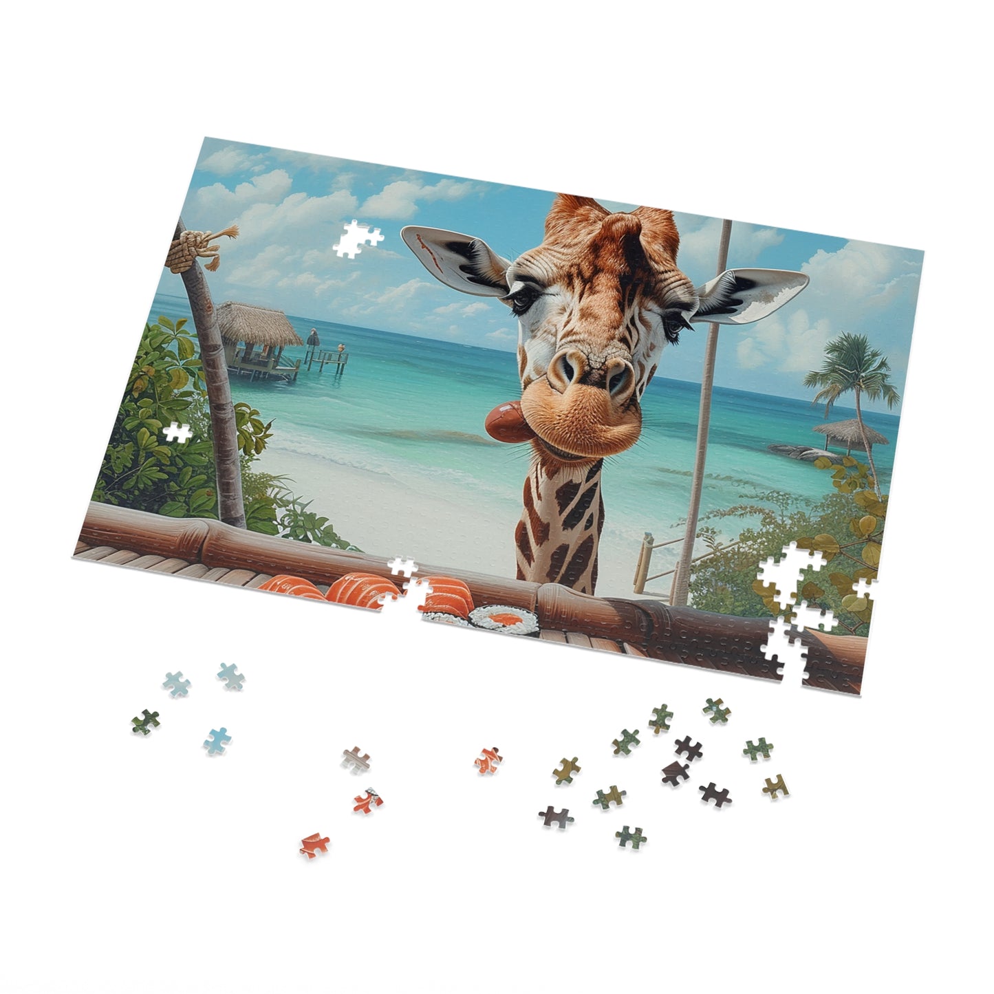 Sushi Eating Giraffe Jigsaw Puzzle (30, 110, 252, 500,1000-Piece)