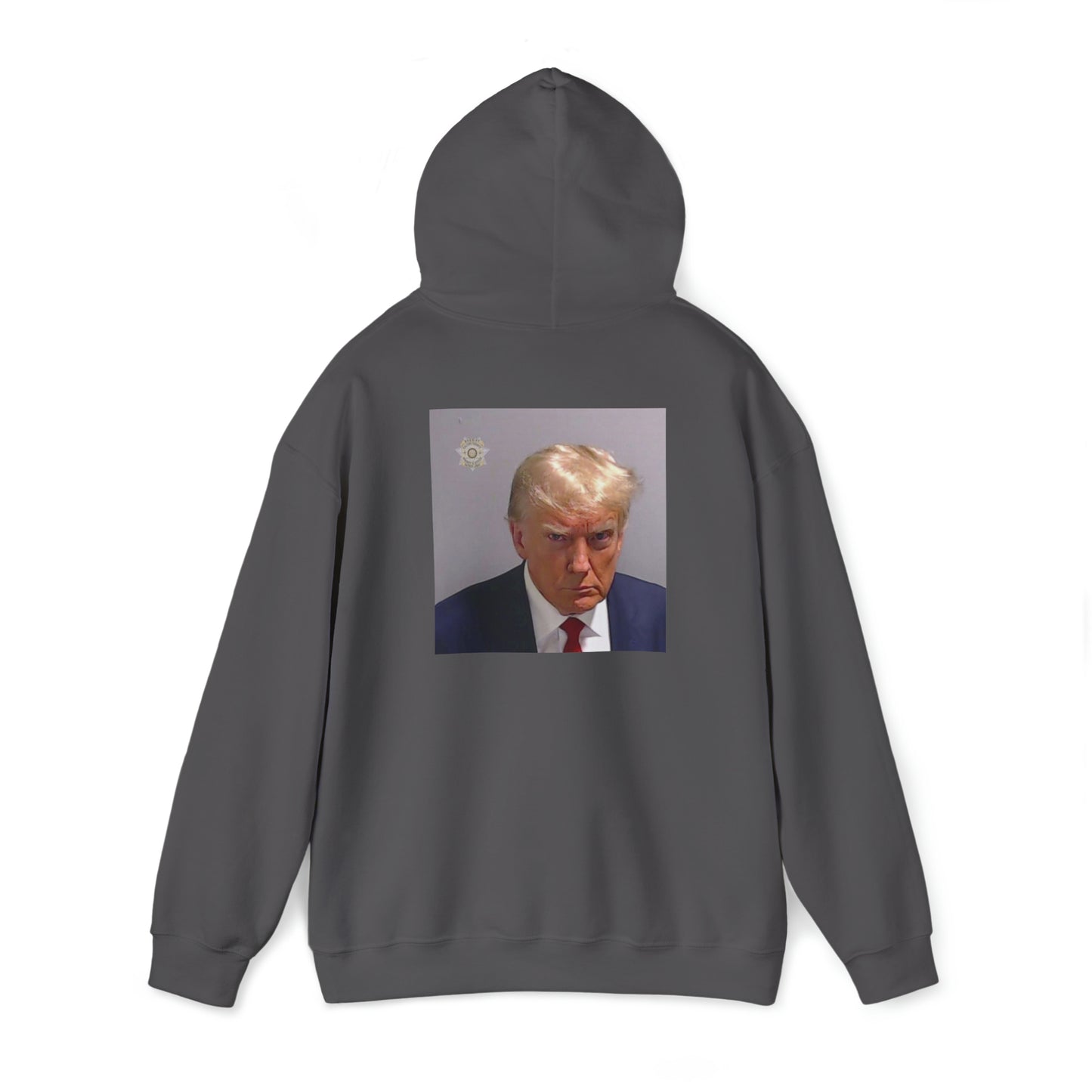 President Trump Mug Shot Back Print Hoodie Sweatshirt