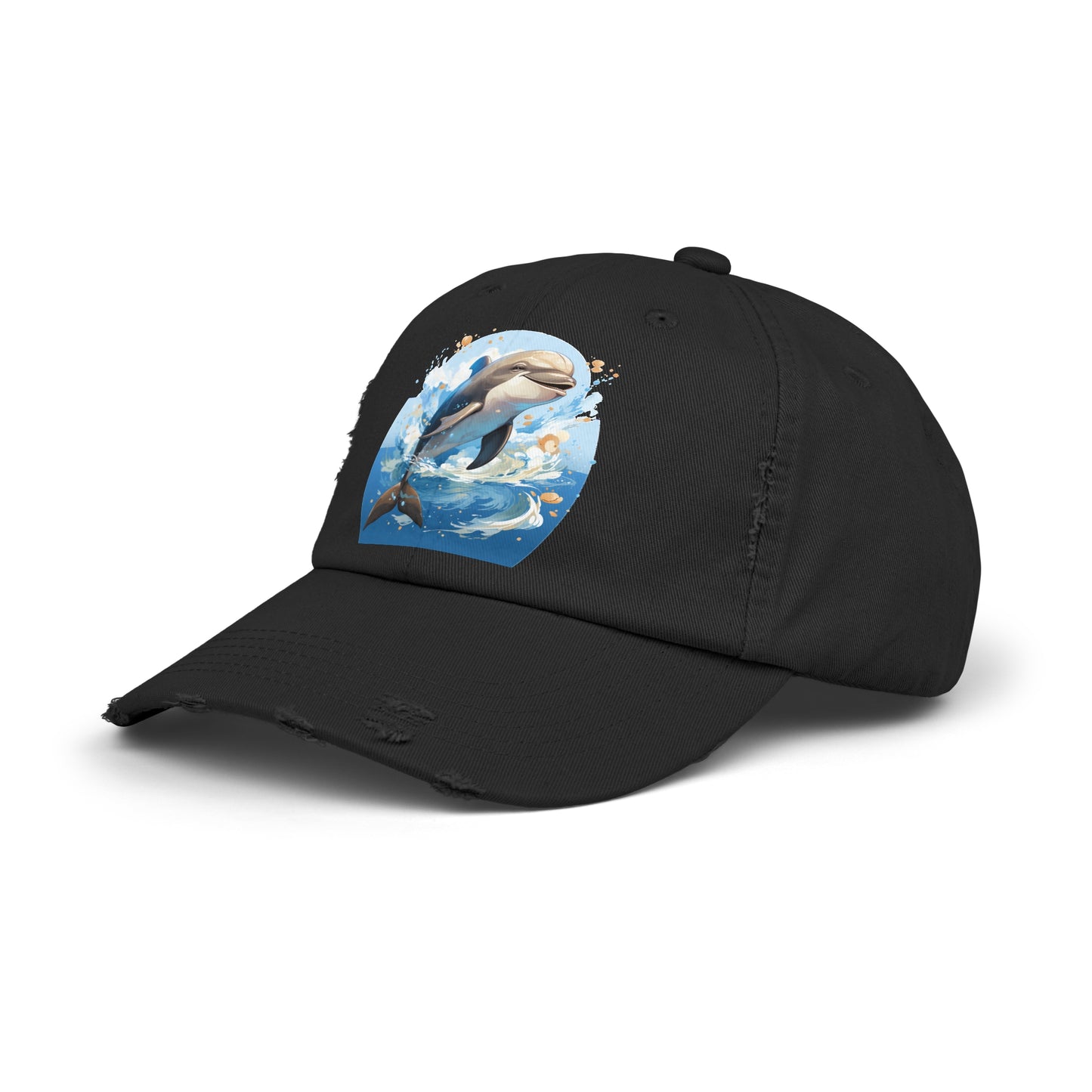 Happy Dolphin Distressed Cap