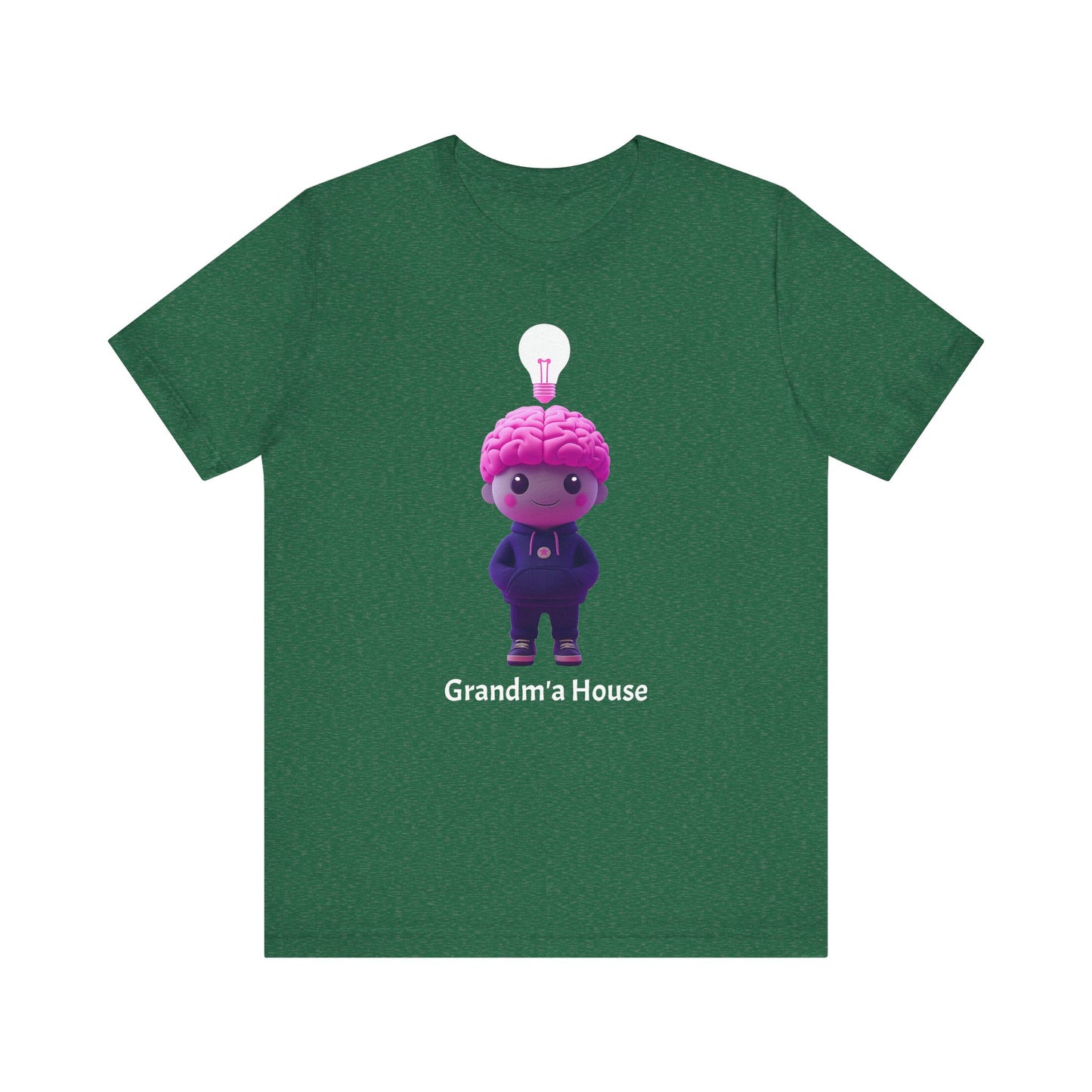 Grandma's House Brain with Light Bulb Design - Unisex Jersey Tee