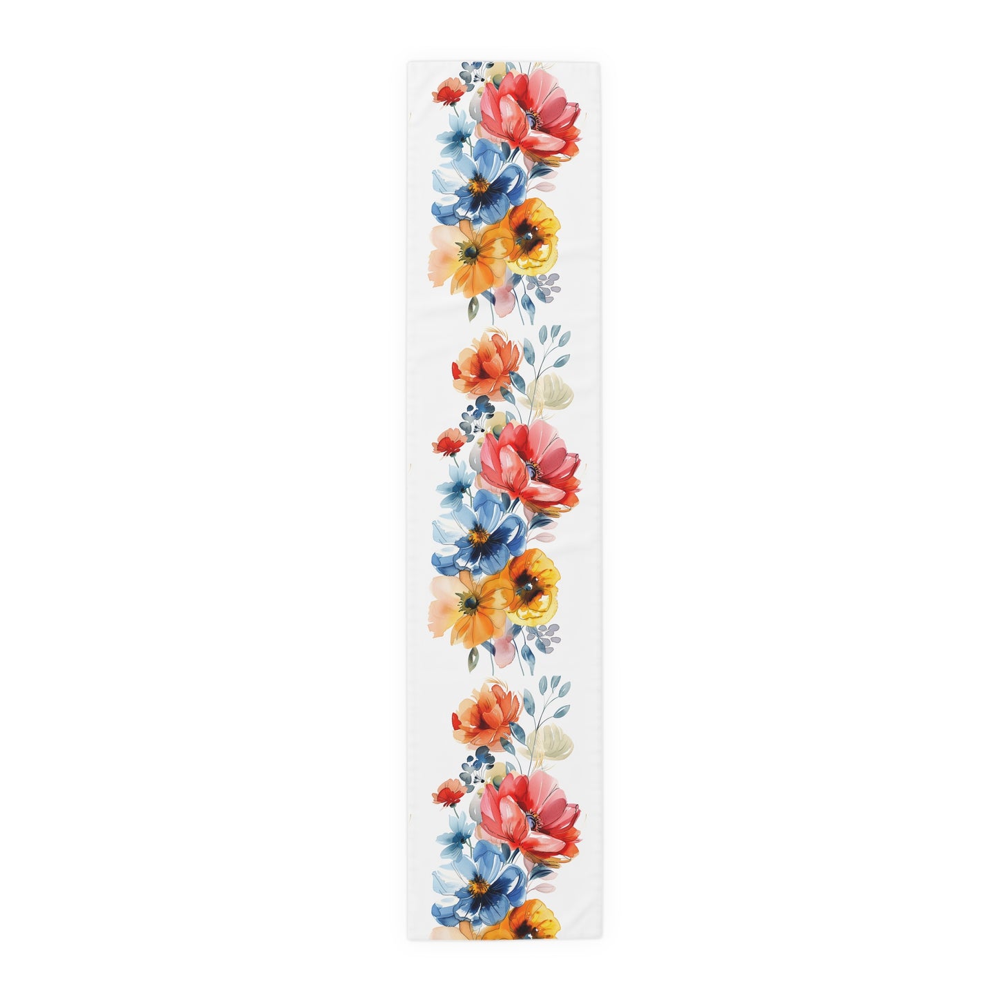 Beautiful Watercolor Flower Clusters Table Runner (Cotton, Poly)