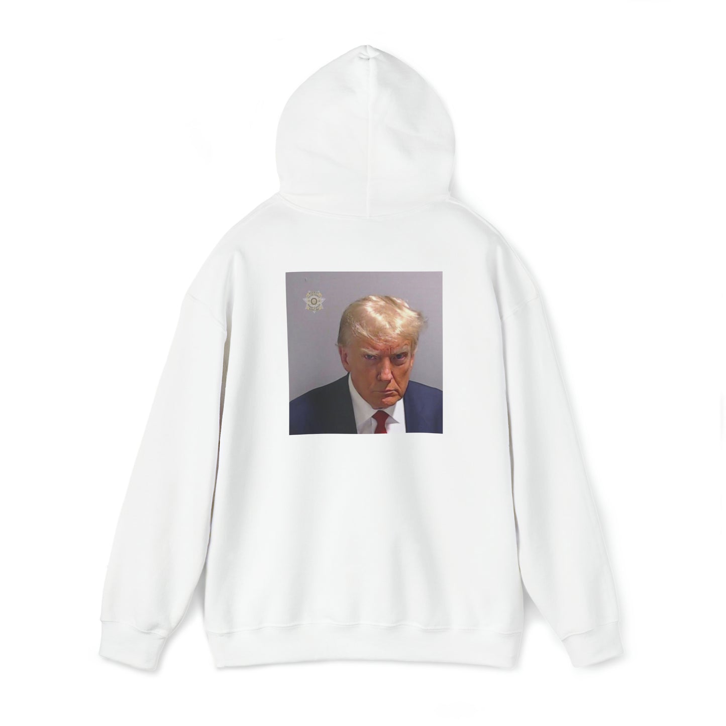 President Trump Mug Shot Back Print Hoodie Sweatshirt