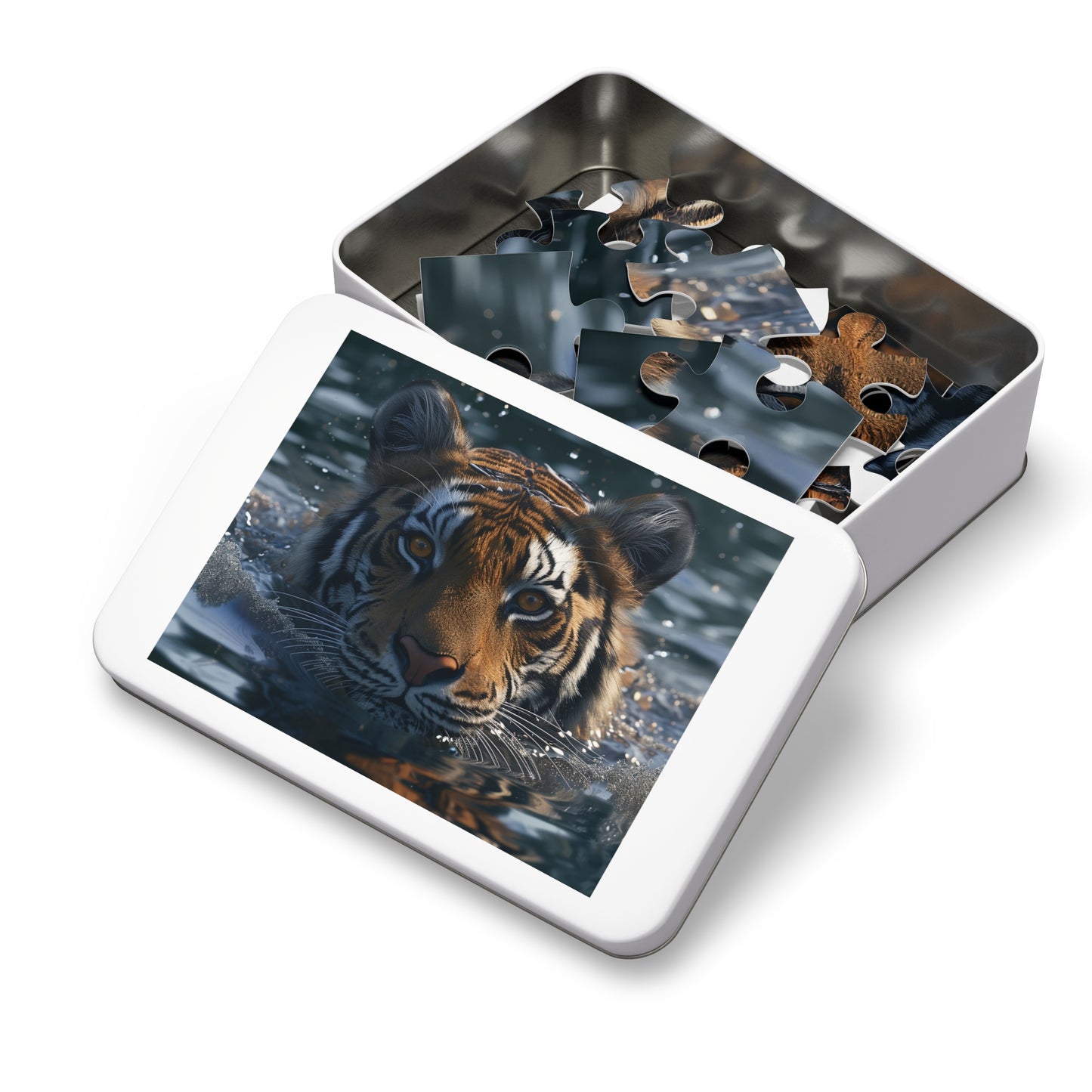 Swimming Tiger Jigsaw Puzzle (30, 110, 252, 500,1000-Piece)