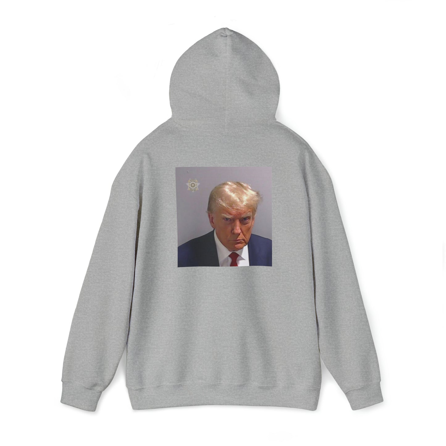 President Trump Mug Shot Back Print Hoodie Sweatshirt