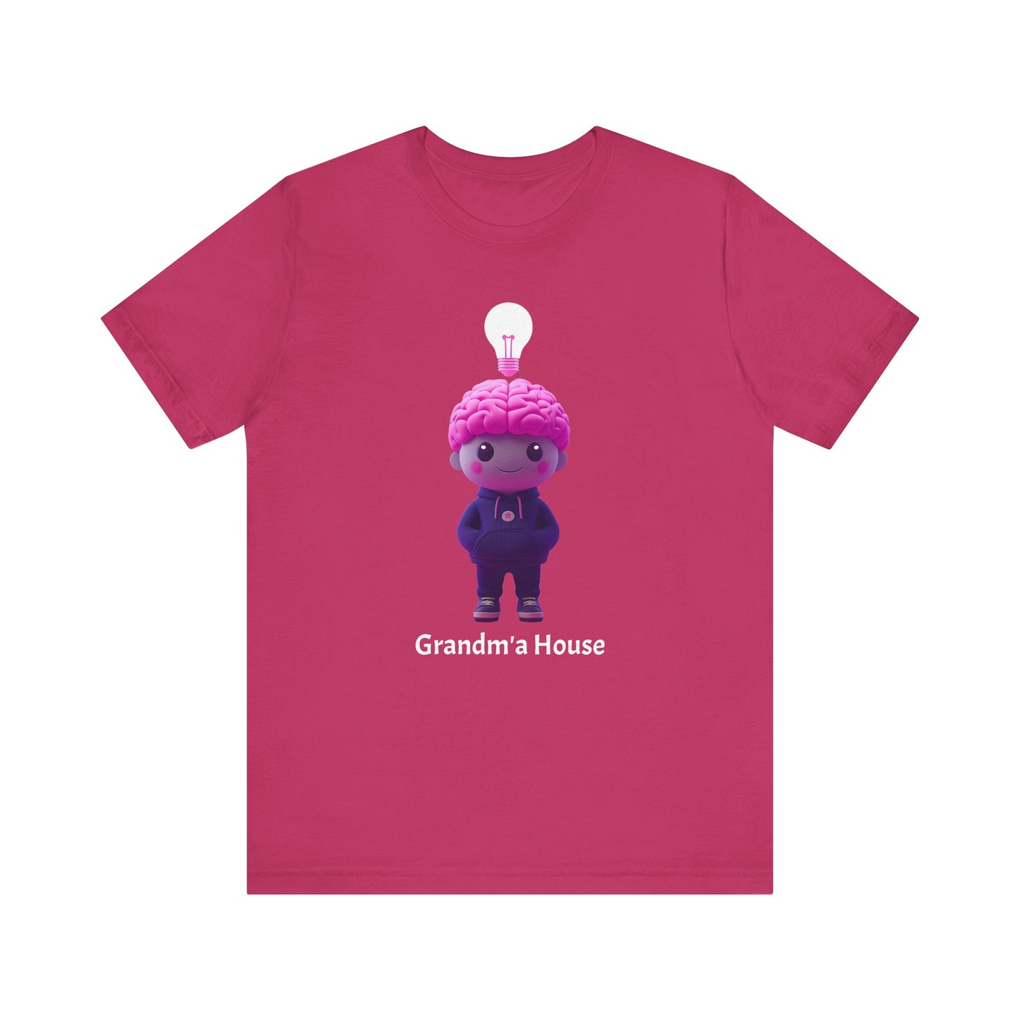Grandma's House Brain with Light Bulb Design - Unisex Jersey Tee