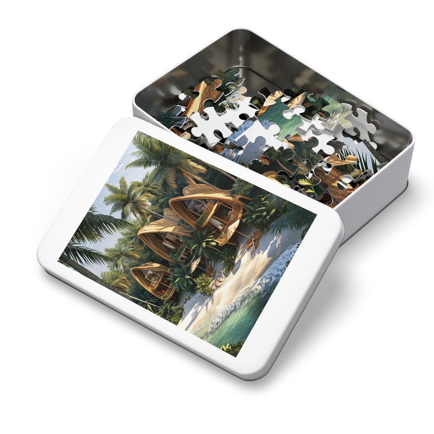 Tropical Beach Bungalow Jigsaw Puzzle (30, 110, 252, 500,1000-Piece)