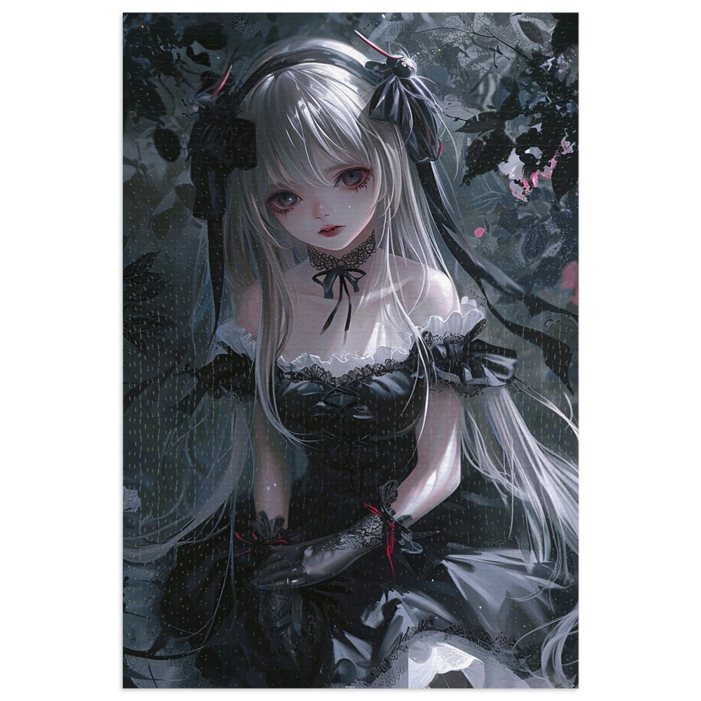 Anime Girl in Mourning Jigsaw Puzzle (30, 110, 252, 500,1000-Piece)