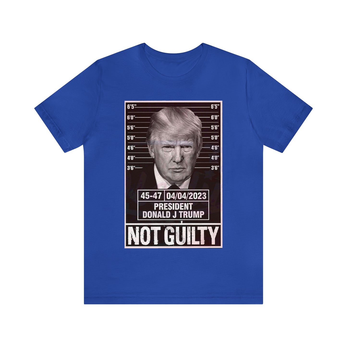 Trump Mug Shot Not Guilty Unisex Jersey Short Sleeve Tee