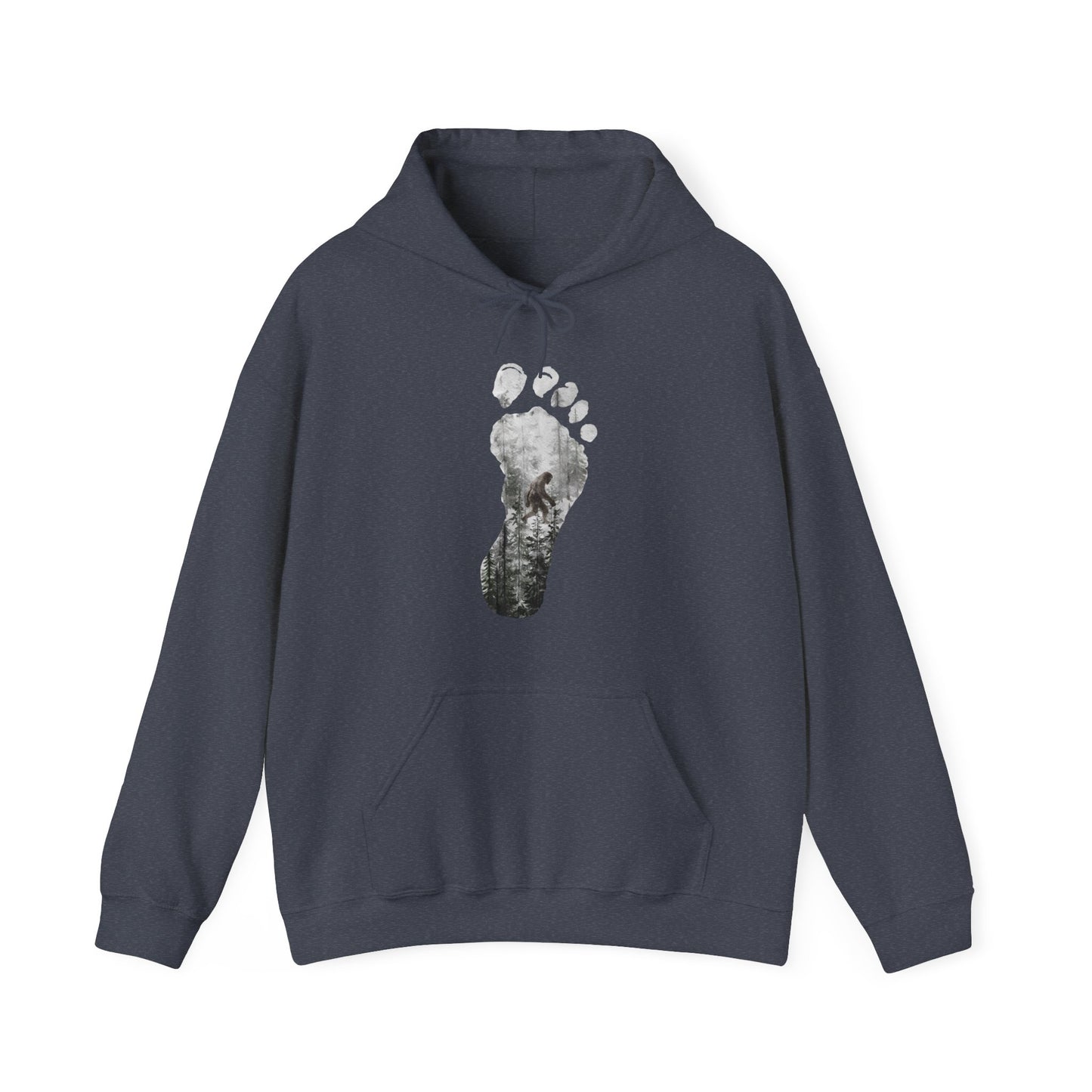 Bigfoot in the Forest Foot Print Unisex Heavy Blend™ Hooded Sweatshirt