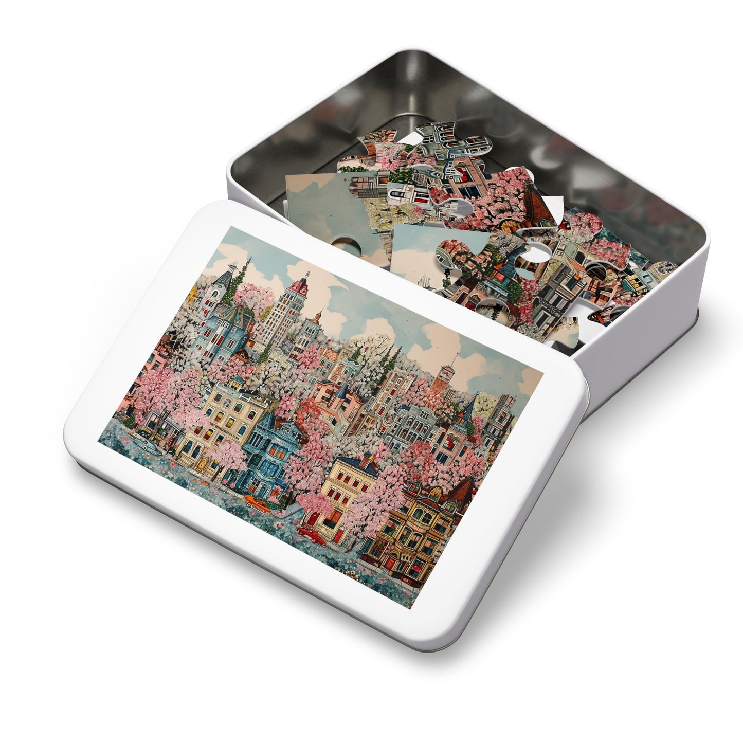 1950s City in Spring Jigsaw Puzzle (30, 110, 252, 500,1000-Piece)