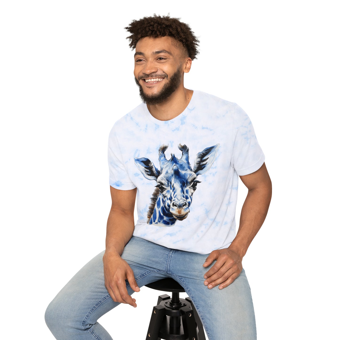 Blue Giraffe Unisex FWD Fashion Tie-Dyed T-Shirt