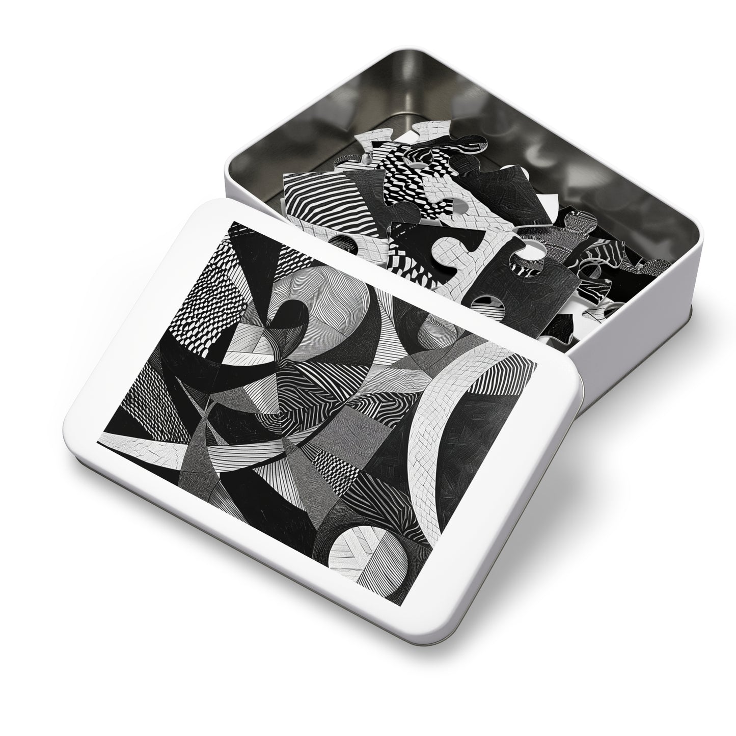 Black and White Abstract Pattern Jigsaw Puzzle (30, 110, 252, 500,1000-Piece)