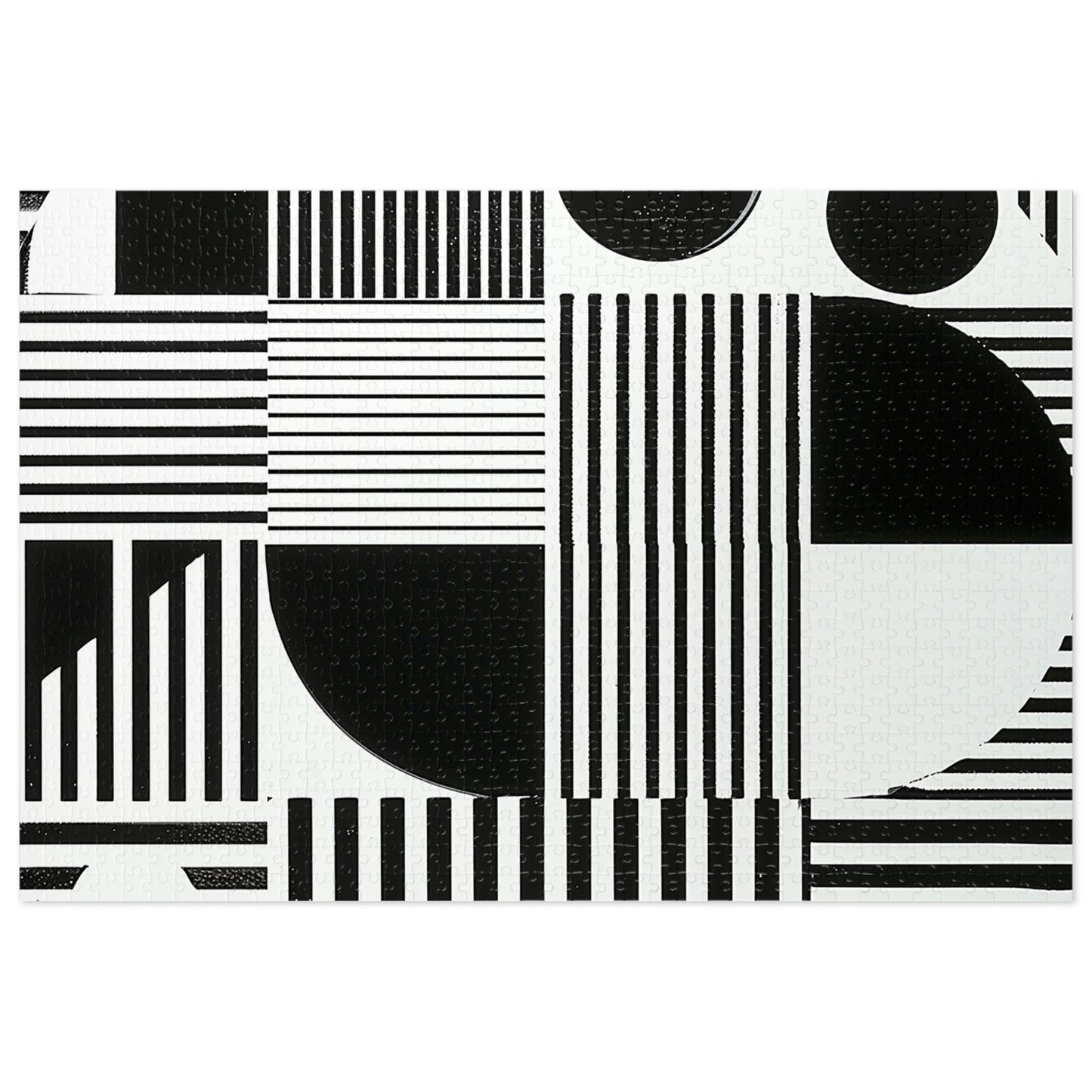 Black and White Geometric Design Jigsaw Puzzle (30, 110, 252, 500,1000-Piece)