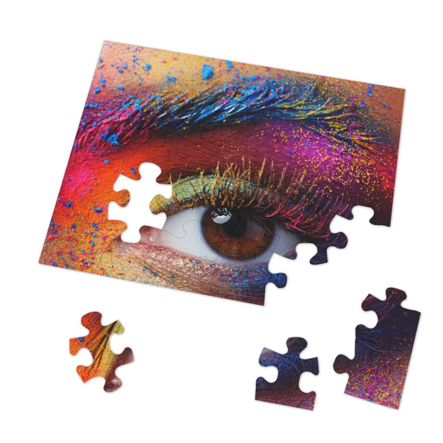 Colorful Crazy Eyeshadow Jigsaw Puzzle (30, 110, 252, 500,1000-Piece)