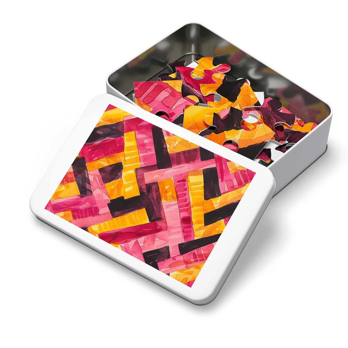 Geometric Watercolor Jigsaw Puzzle (30, 110, 252, 500,1000-Piece)