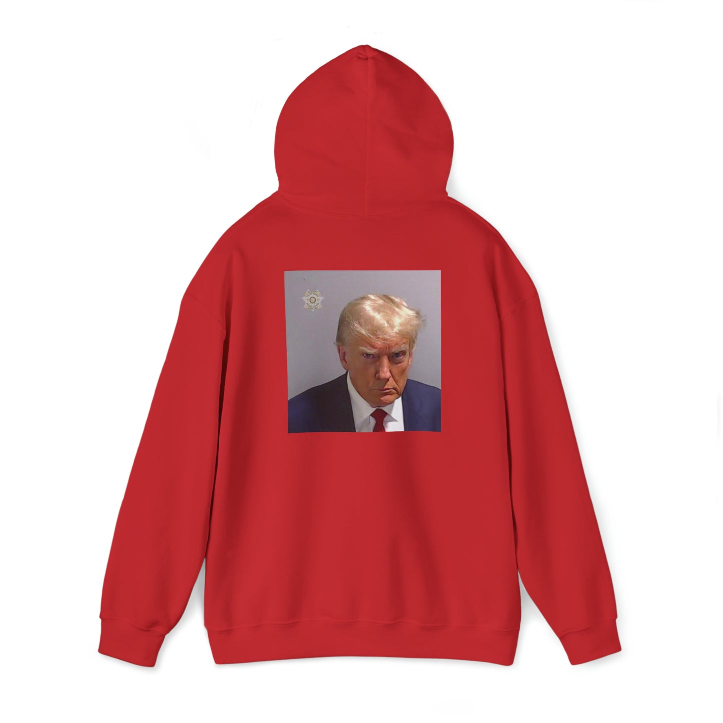 President Trump Mug Shot Back Print Hoodie Sweatshirt