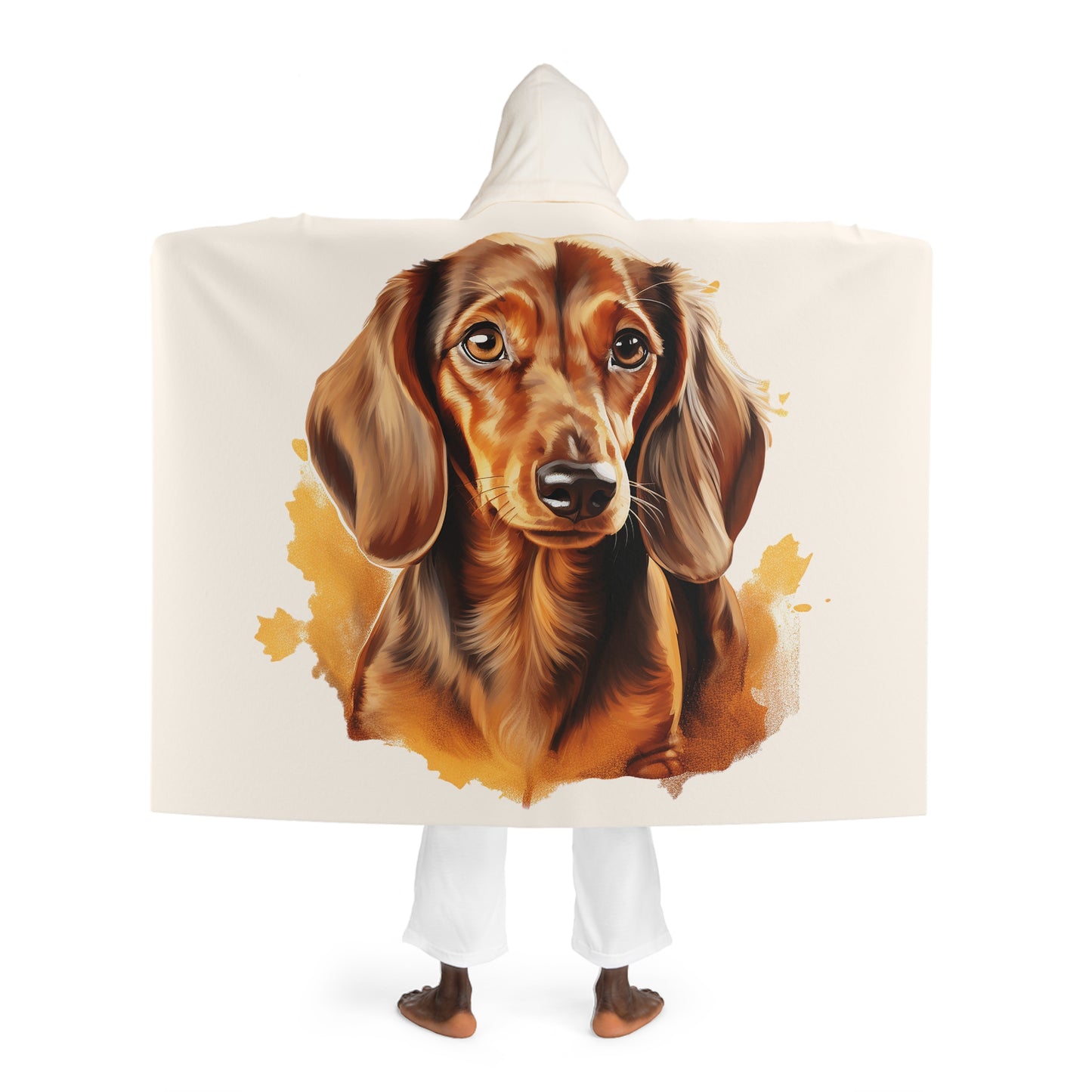 Dachshund Hooded Sherpa Fleece Blanket
