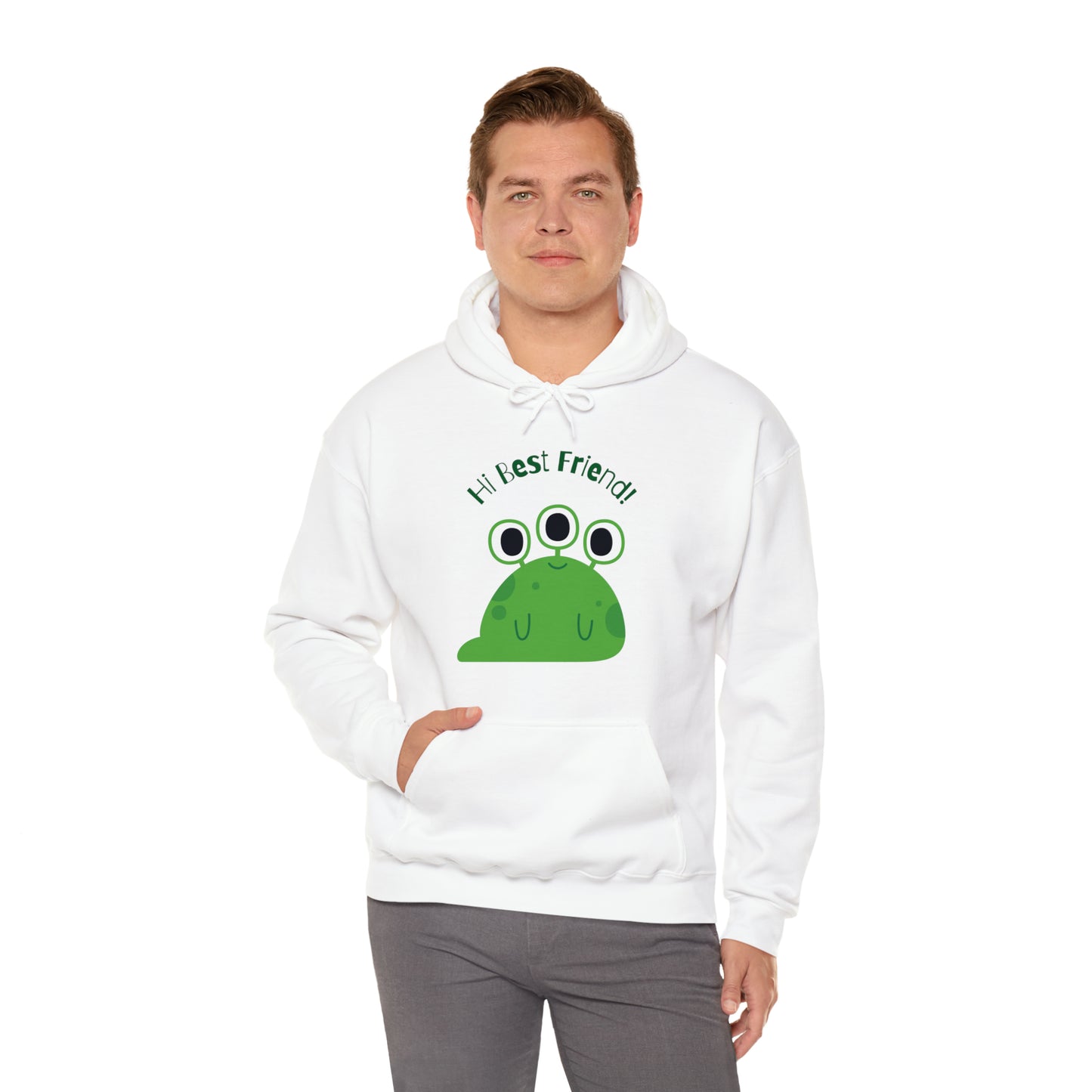 Hi My Best Friend Hooded Sweatshirt, Alien Sweatshirt, Little Monster