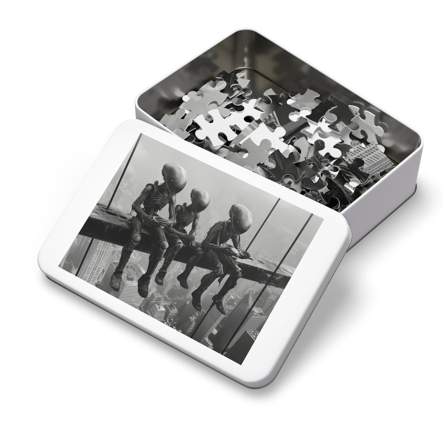 Lunch Atop a Skyscraper Aliens Jigsaw Puzzle (30, 110, 252, 500,1000-Piece)
