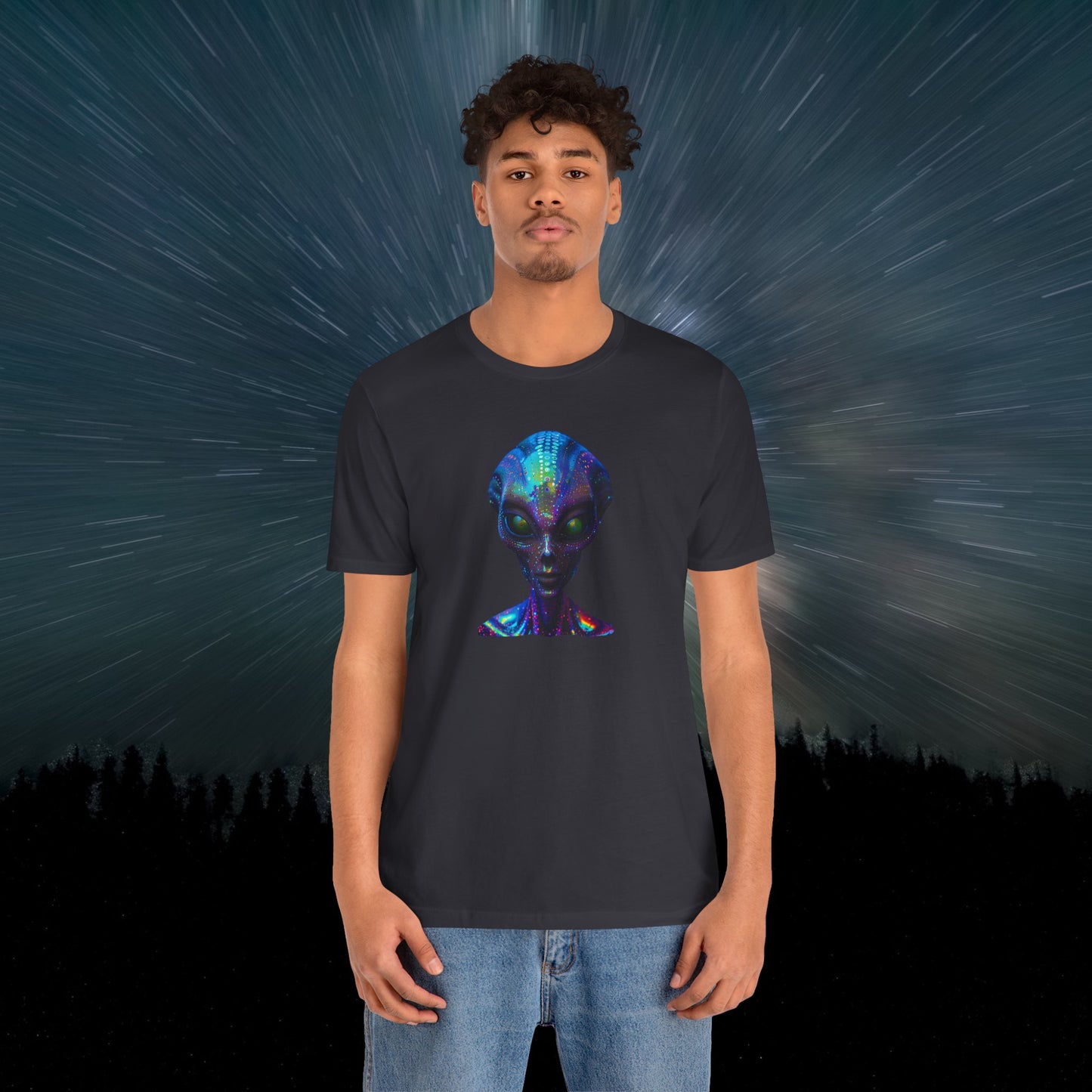 Florescent Alien Head Unisex Jersey Short Sleeve Tee