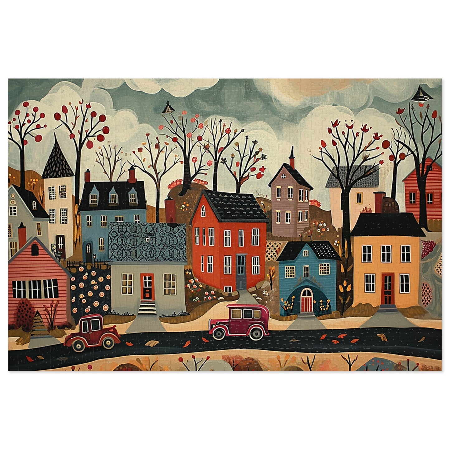 1930s Americana Village Jigsaw Puzzle (30, 110, 252, 500,1000-Piece)