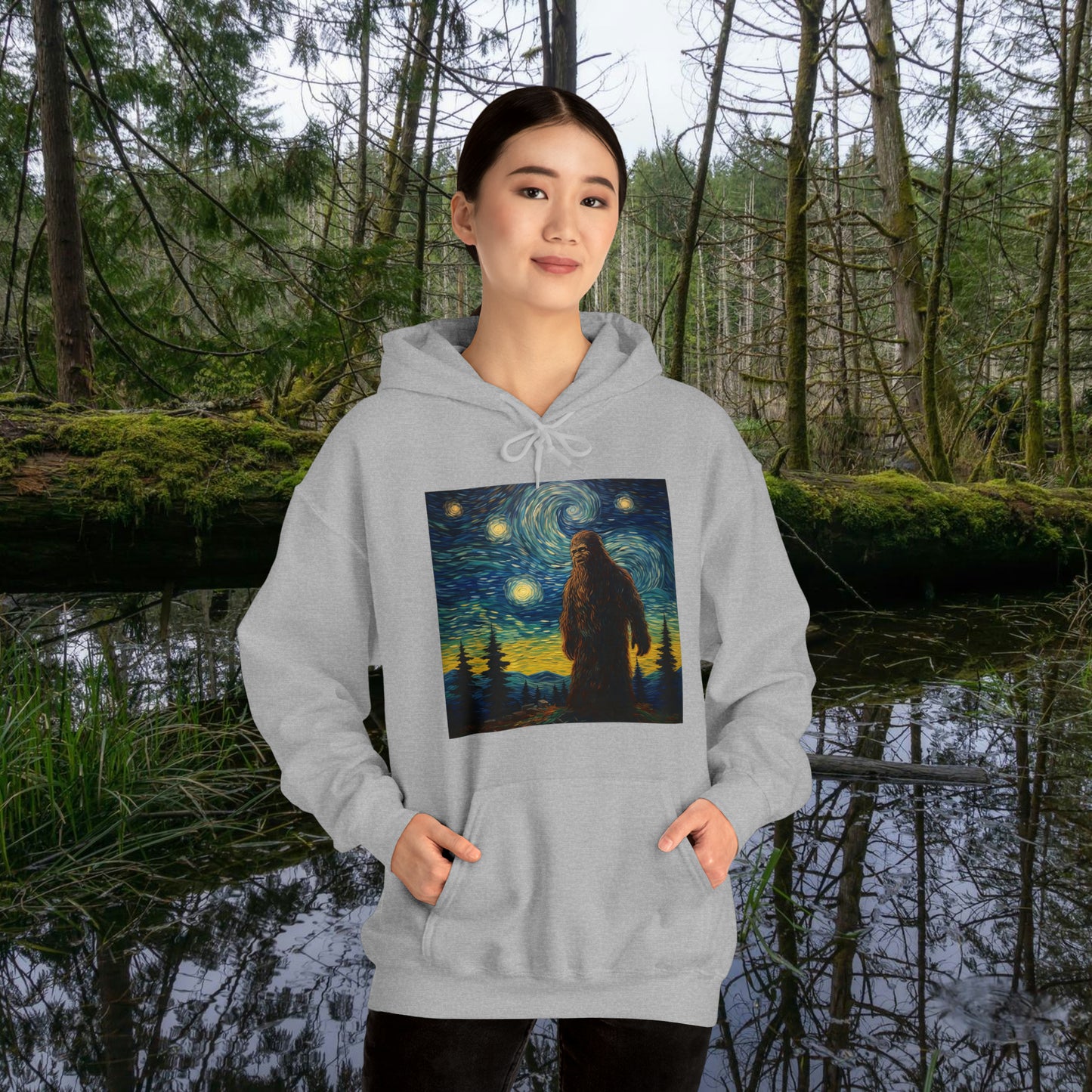 Big Foot Starry Night Unisex Heavy Blend™ Hooded Sweatshirt