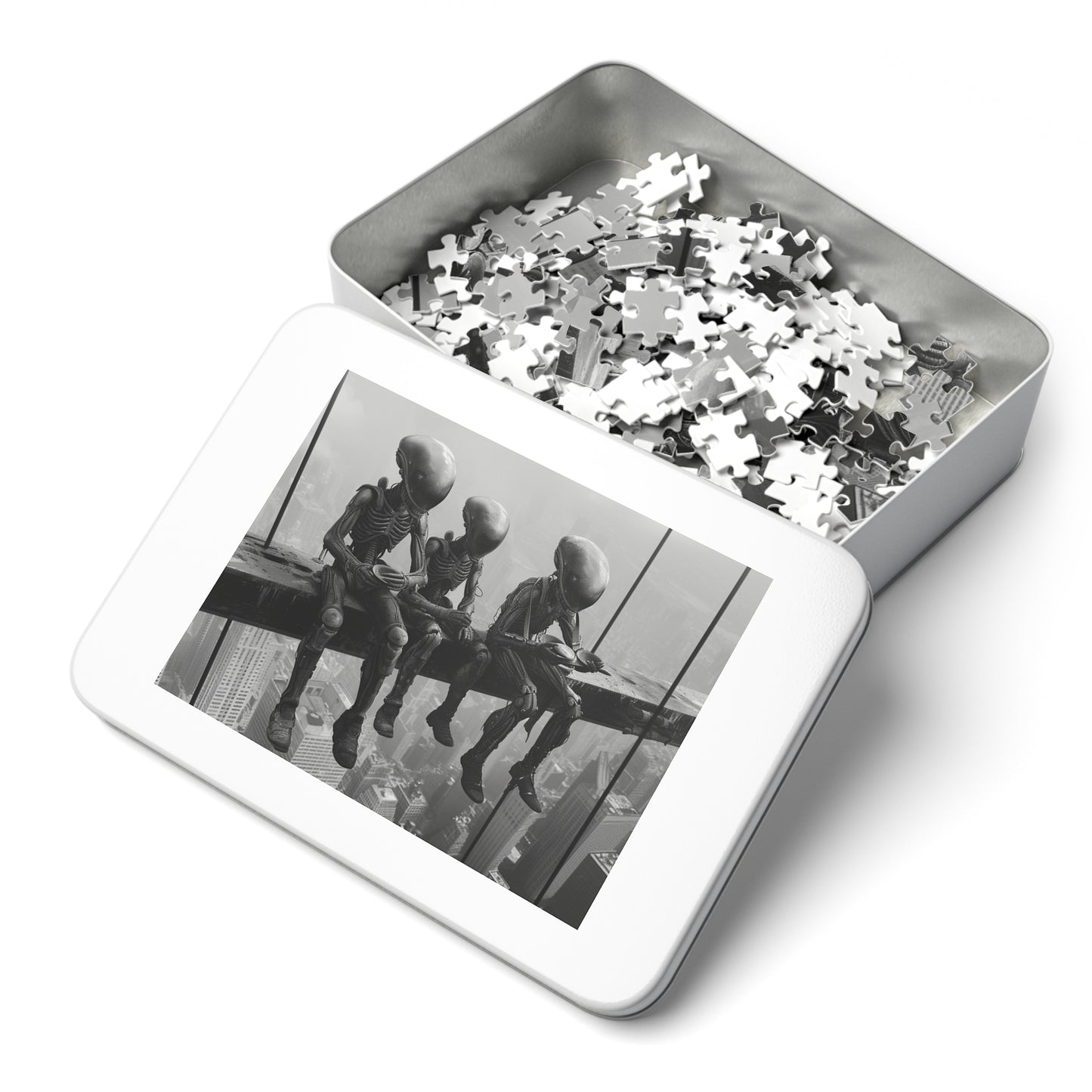 Lunch Atop a Skyscraper Aliens Jigsaw Puzzle (30, 110, 252, 500,1000-Piece)
