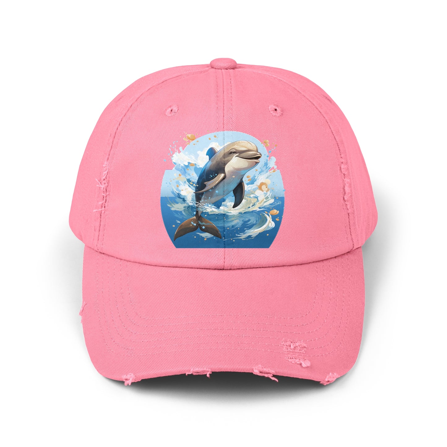 Happy Dolphin Distressed Cap