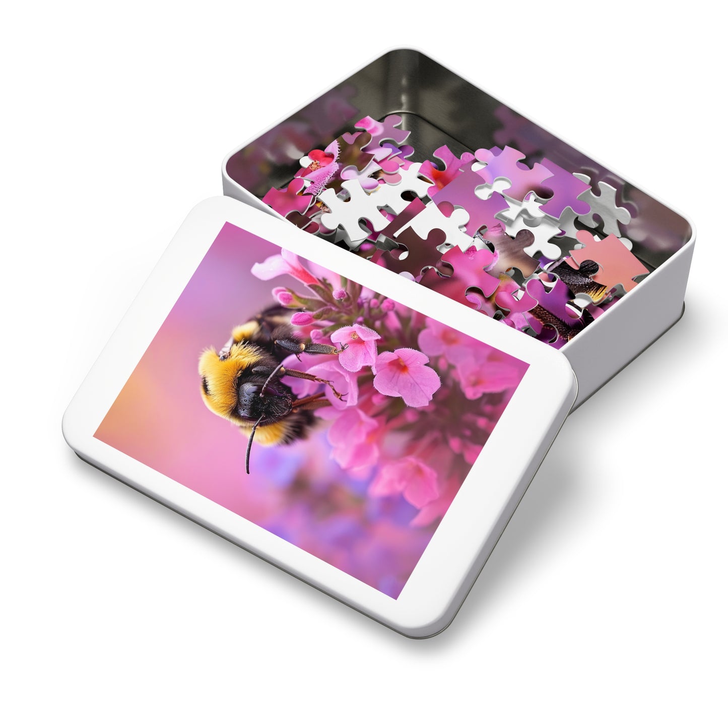 Pink buds and the Bumble Bee Jigsaw Puzzle (30, 110, 252, 500,1000-Piece)