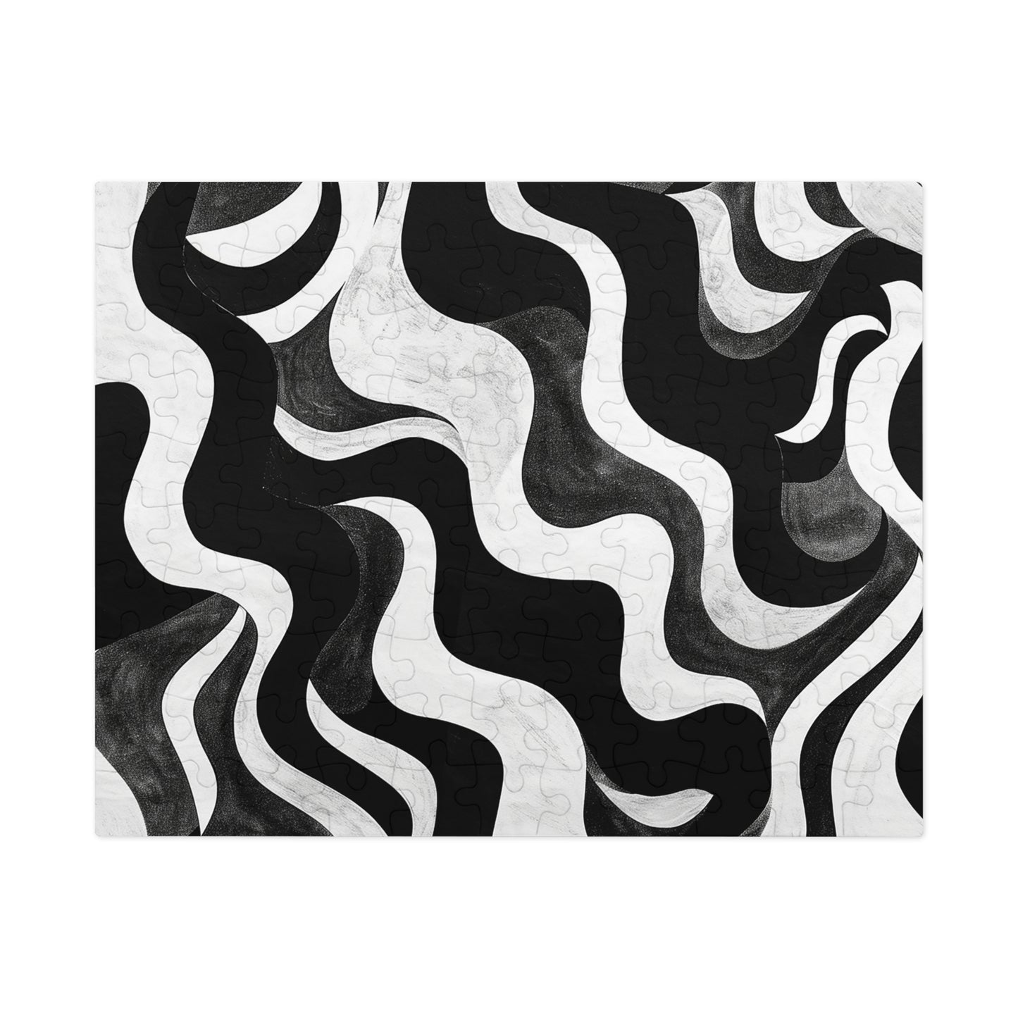Black and White Waves Jigsaw Puzzle (30, 110, 252, 500,1000-Piece)