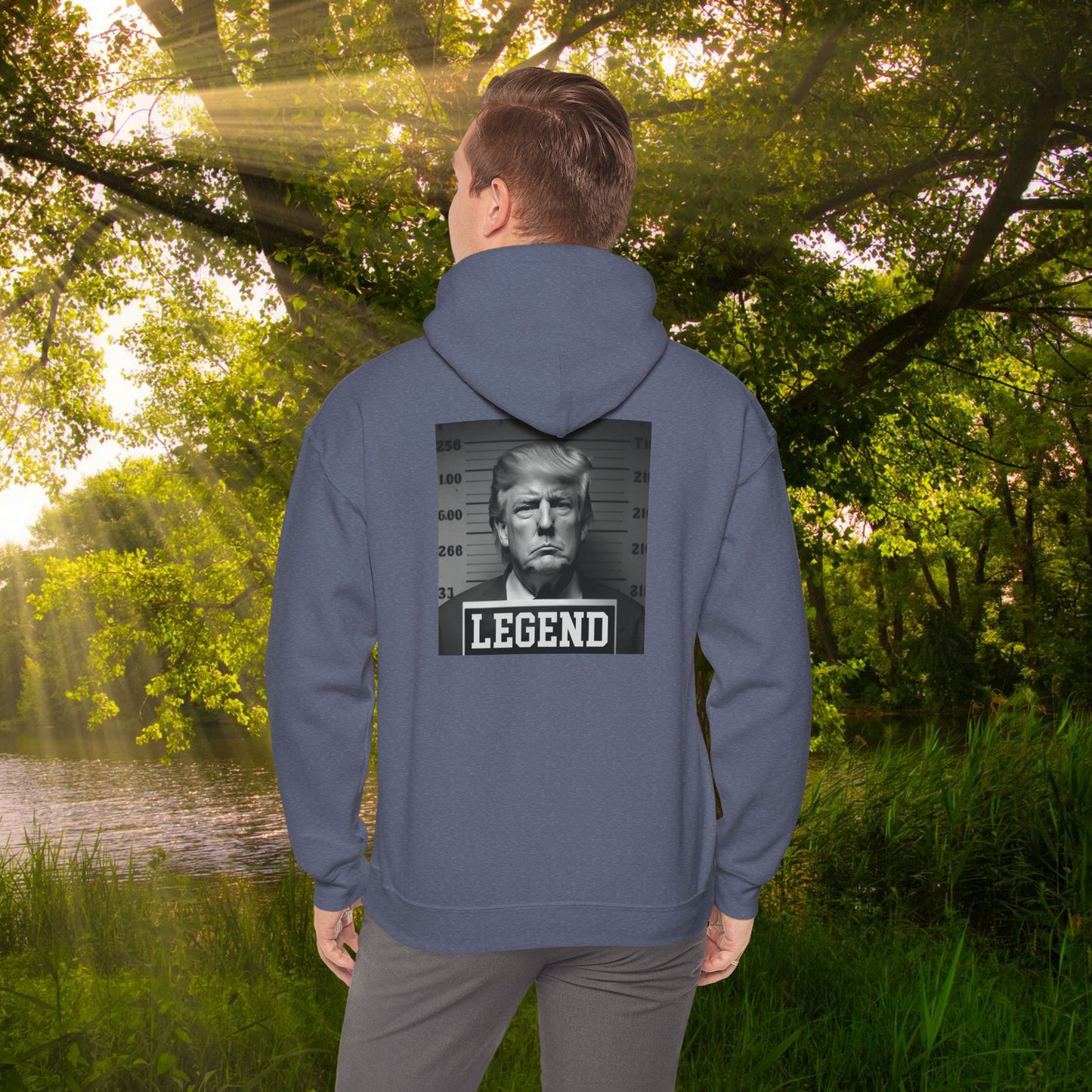 Trump Mug Shot Legend Back Printed Hoodie Sweatshirt